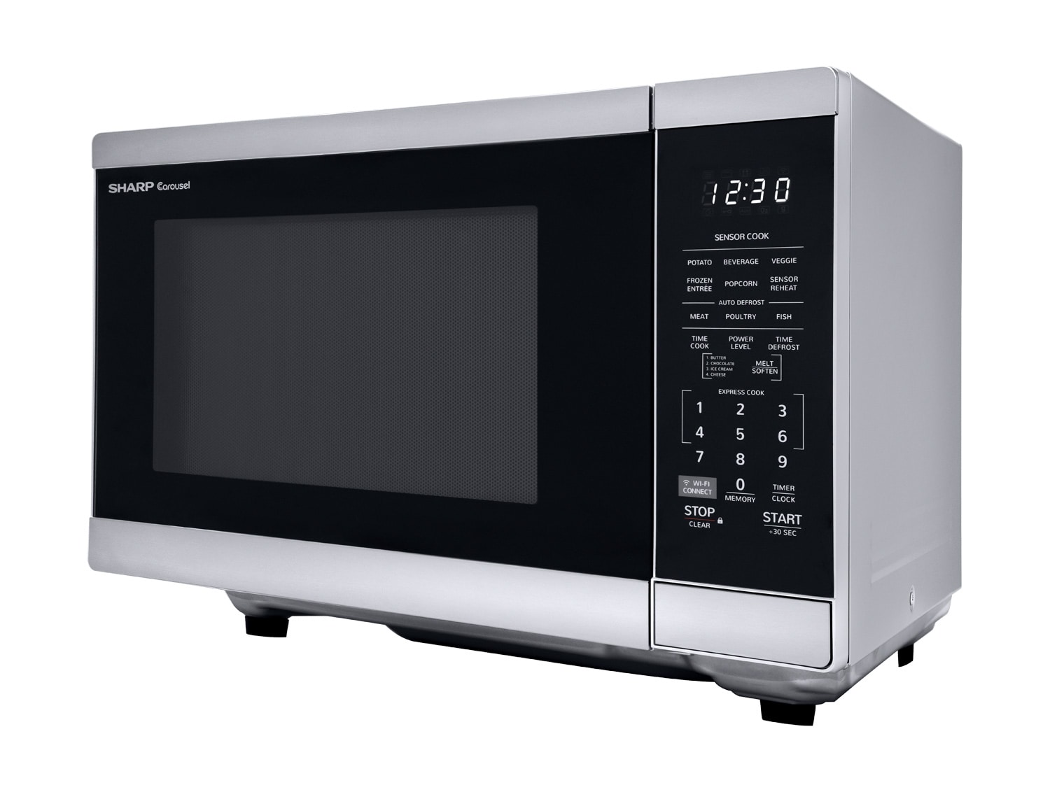 Sharp 1.4 cu.ft. Black Stainless Steel Countertop Microwave