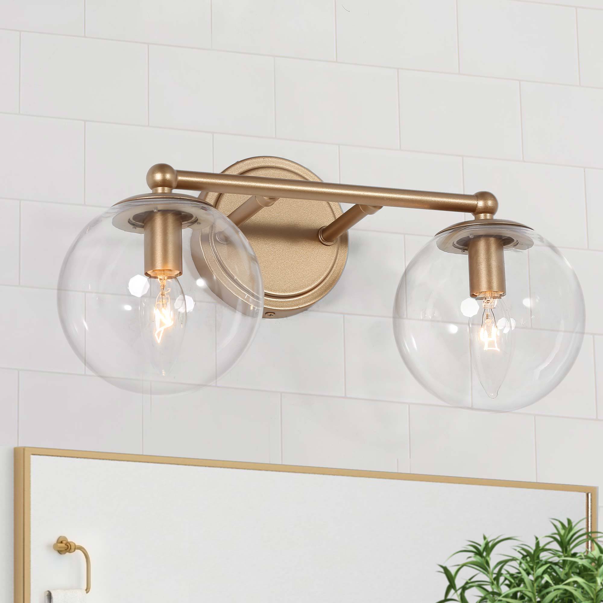 LNC Charm 2-Light Gold Modern/Contemporary Vanity Light Bar at Lowes.com