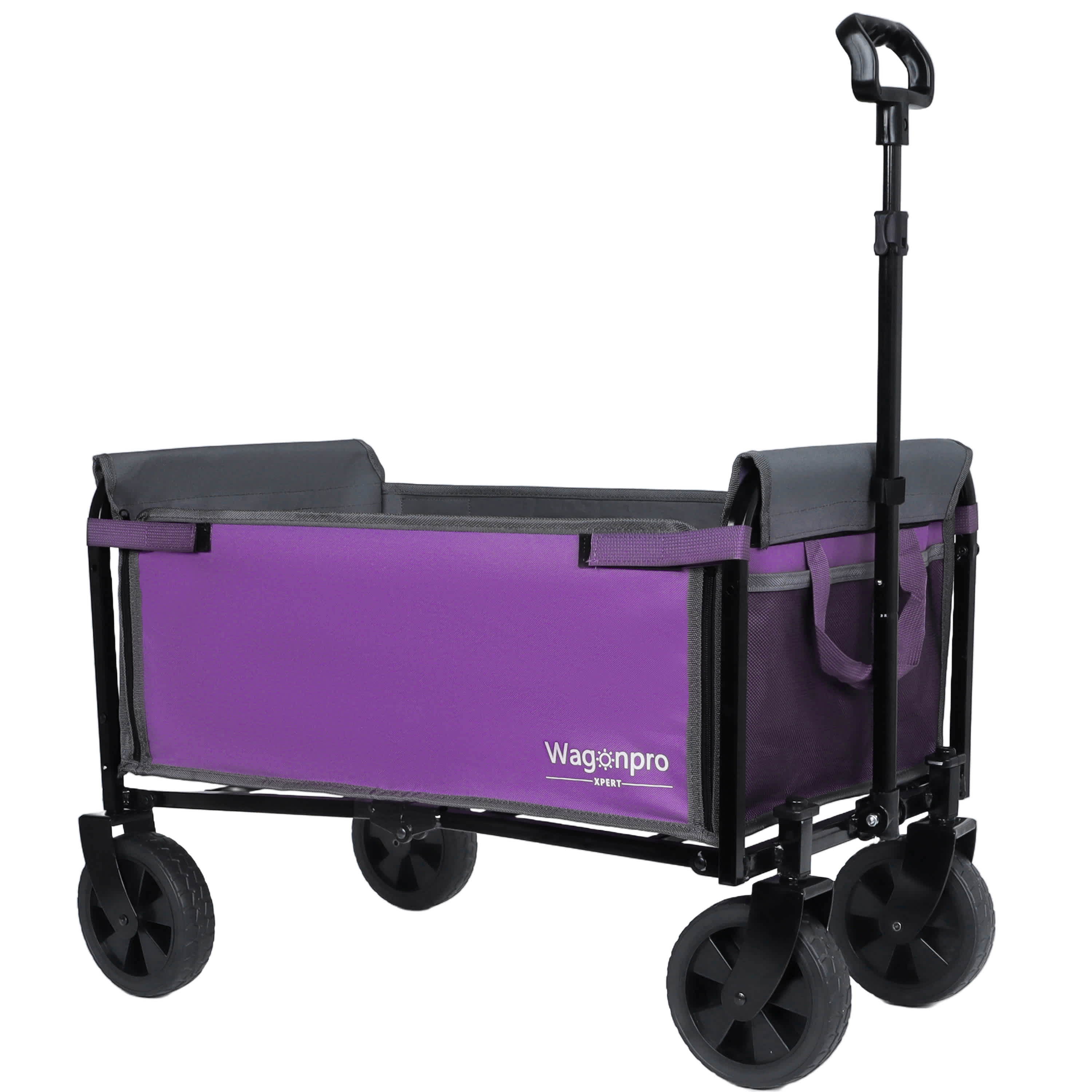 Vynxaria All in One Convertible Folding 4 Wheel Trolley Bench Seat Dog Leash Heavy Duty Utility Trolley Purple #LESX3298DJHYCTC014