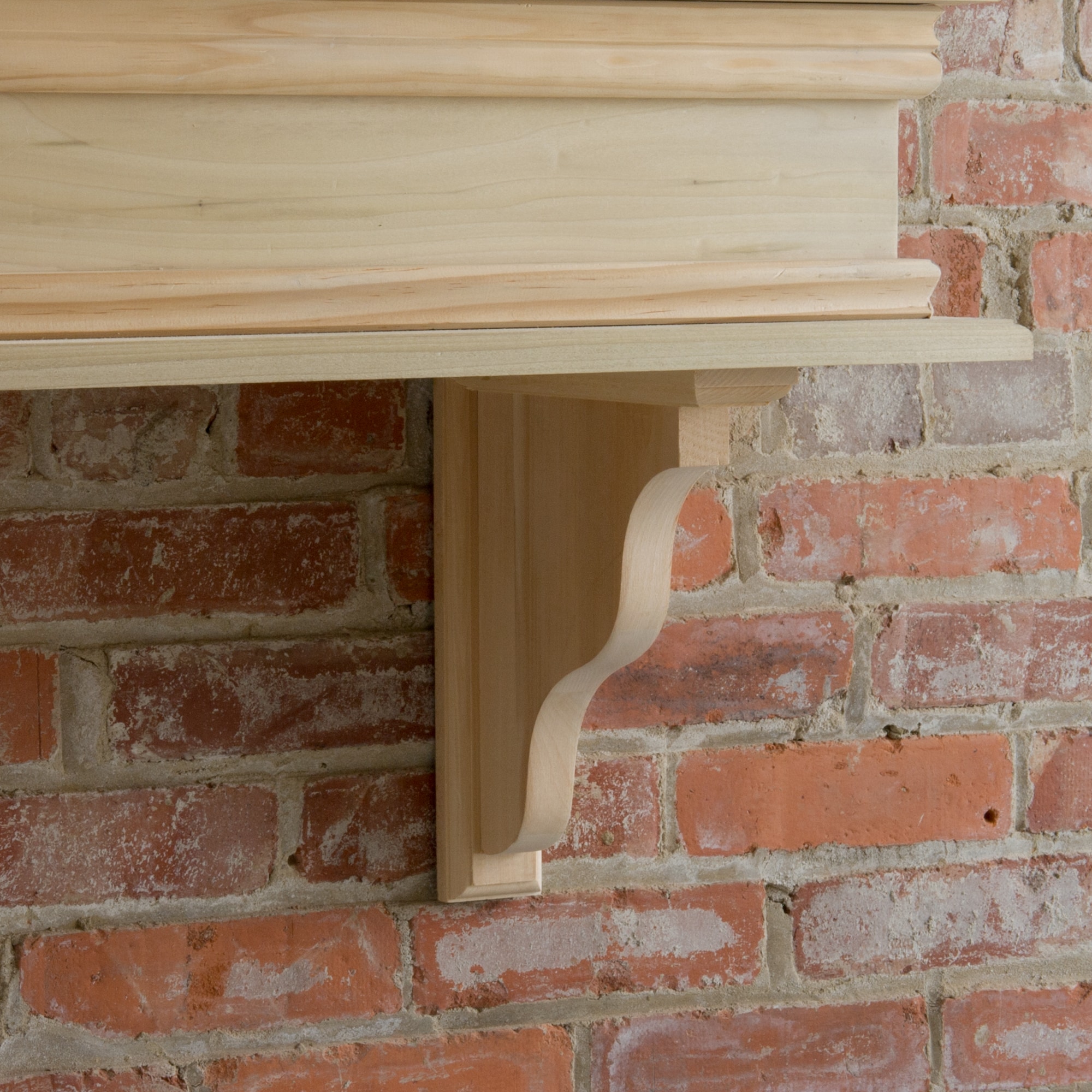 Unfinished Hardwood 7" Decorative Shelf Bracket
