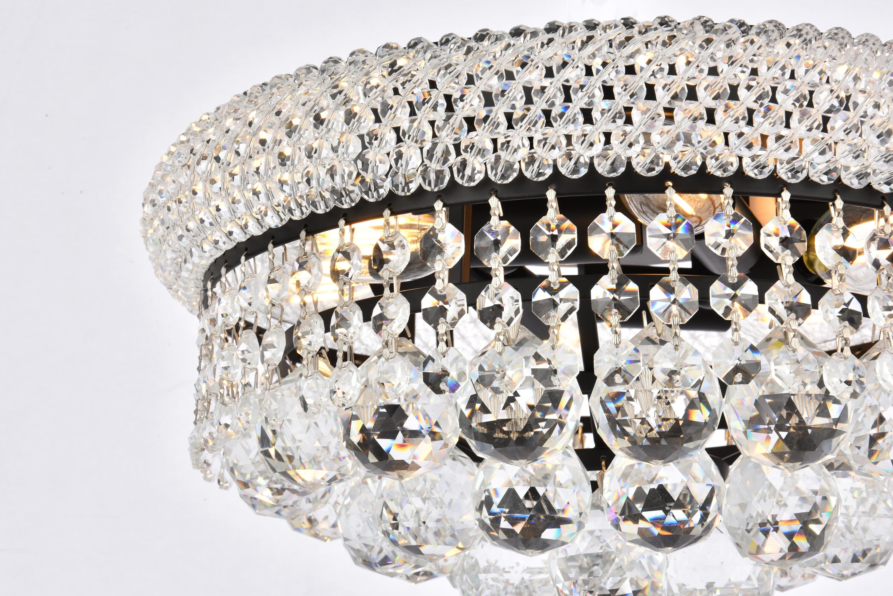 Primo Black and Clear Crystal LED Flush Mount Light
