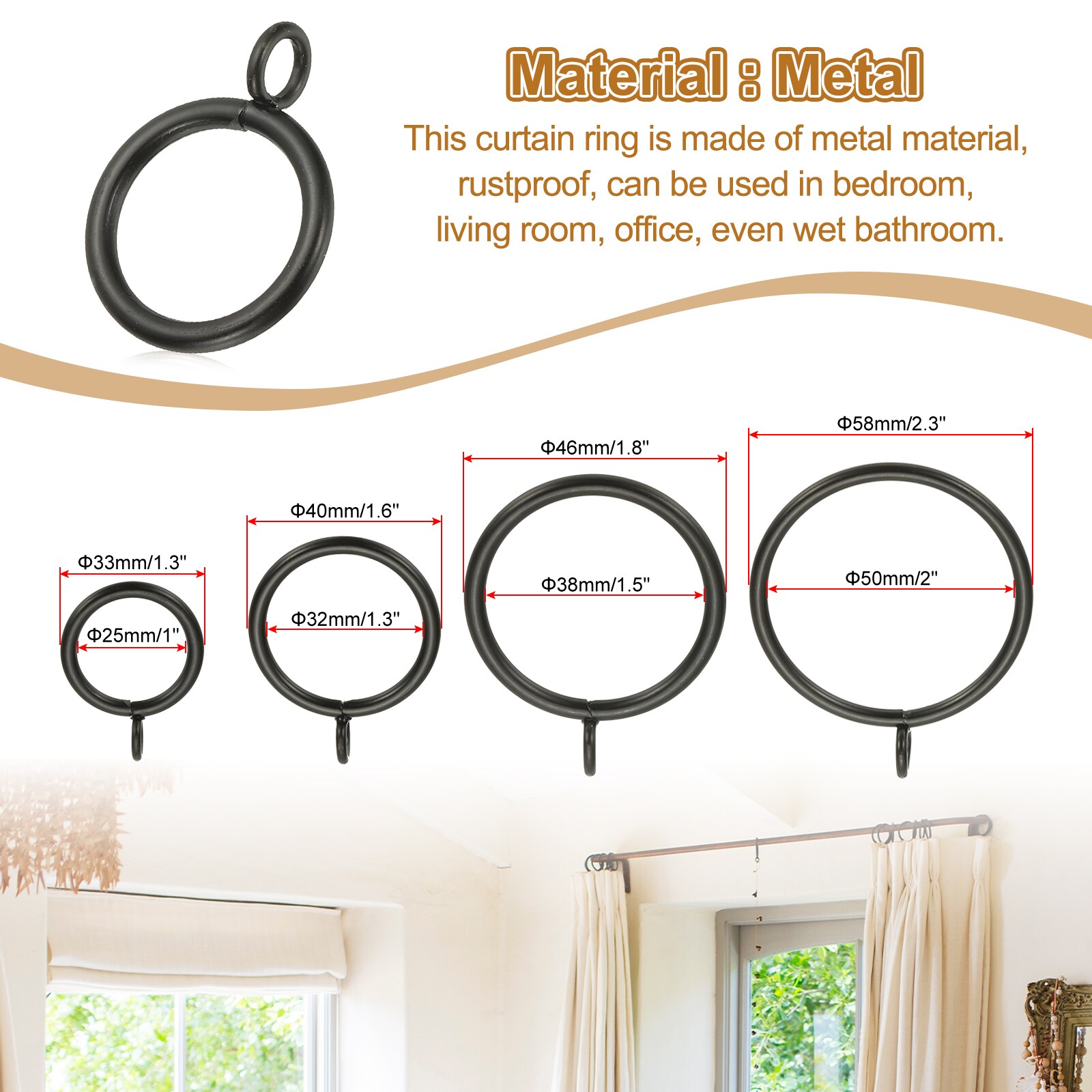 PATIKIL S25093001UX7578 Curtain-Rings - View #4