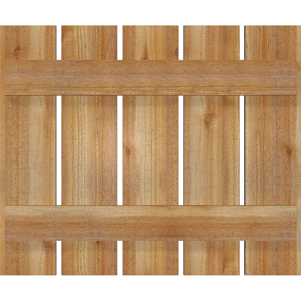 Ekena Millwork RBS06S29X024RWR 28.875-in W x 24-in H Unfinished Paintable/Stainable Board and batten Spaced Wood Exterior Shutters ( 2 -Pack )