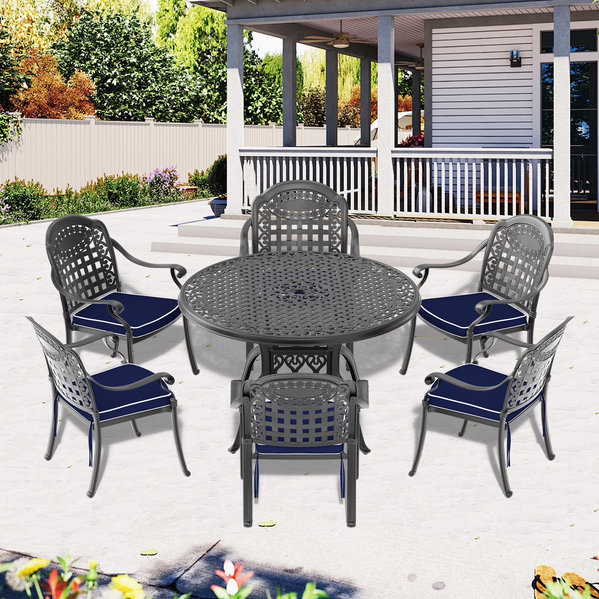 Kahomvis NICE-QP1092-136 Patio-Dining-Sets - View #2
