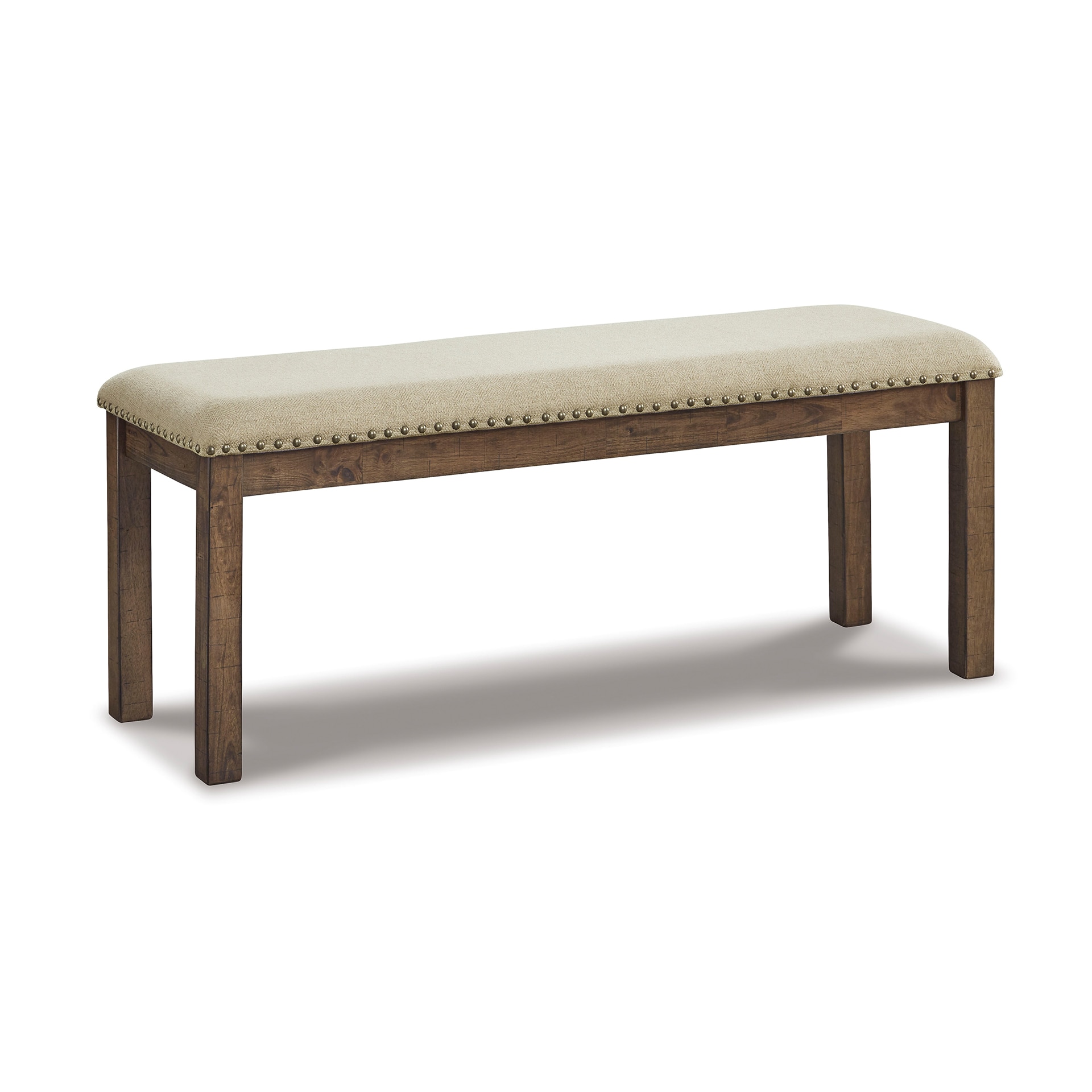 Signature Design by Ashley - Moriville Upholstered Dining Bench Traditional Style Beige Polyester...