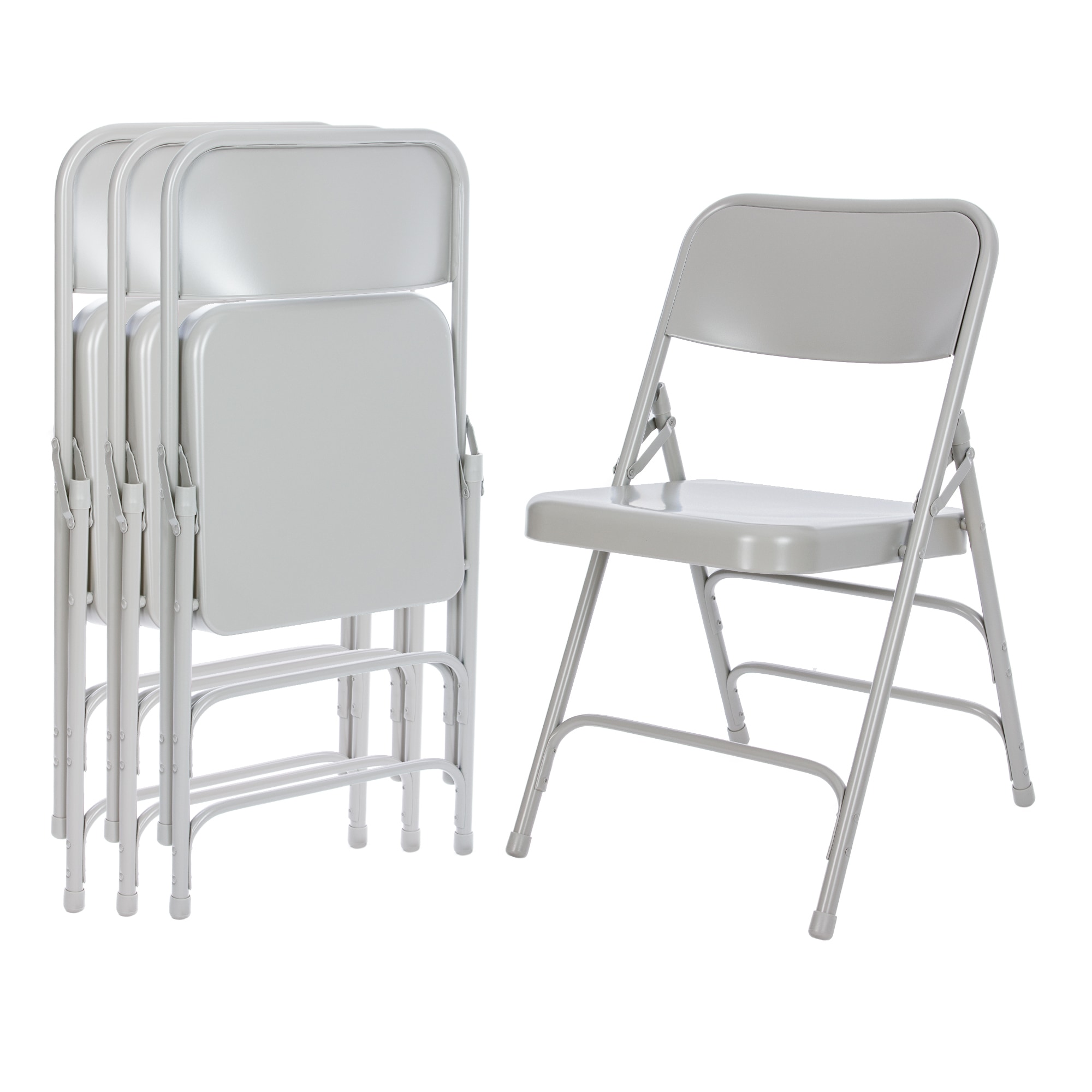 Hampden Furnishings 4-Pack Grey Standard Folding Chair with Solid Seat ...