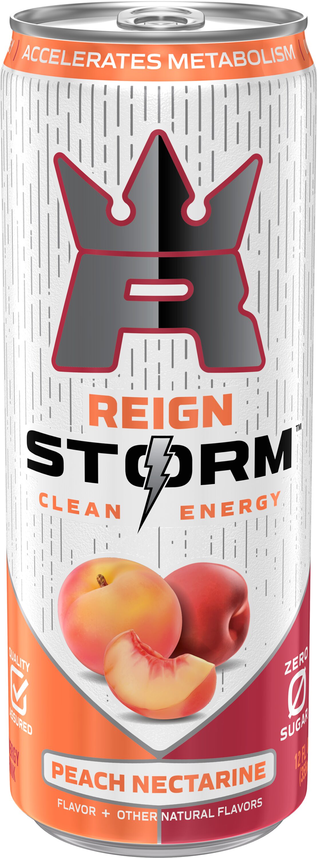 REIGN 113588 12 Fluid ounce(s) Reign Storm Peach Nectarine 12 Fl Oz Energy drink