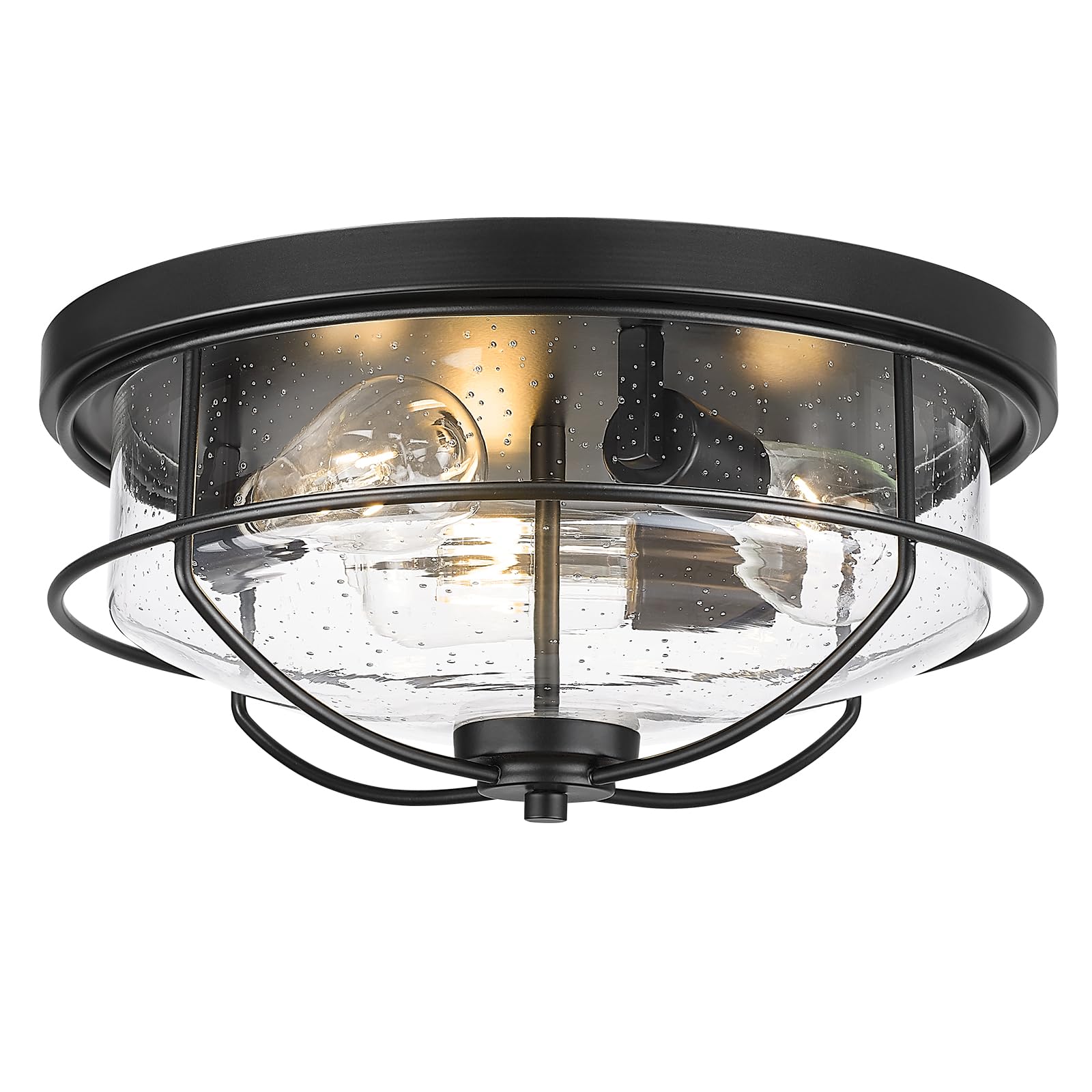 LTMATE LS5HTJ102F BK JAZAVA 3 -Light 15-in Matte Black Flush Mount Light
