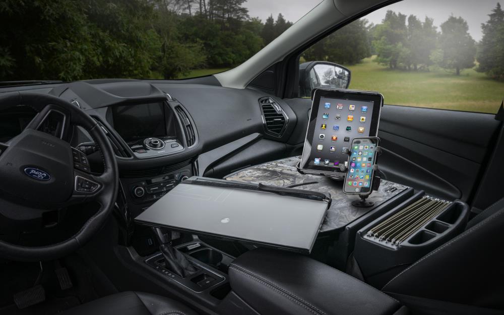 AutoExec Roadmaster Car Desk with Phone Mount and Printer Stand