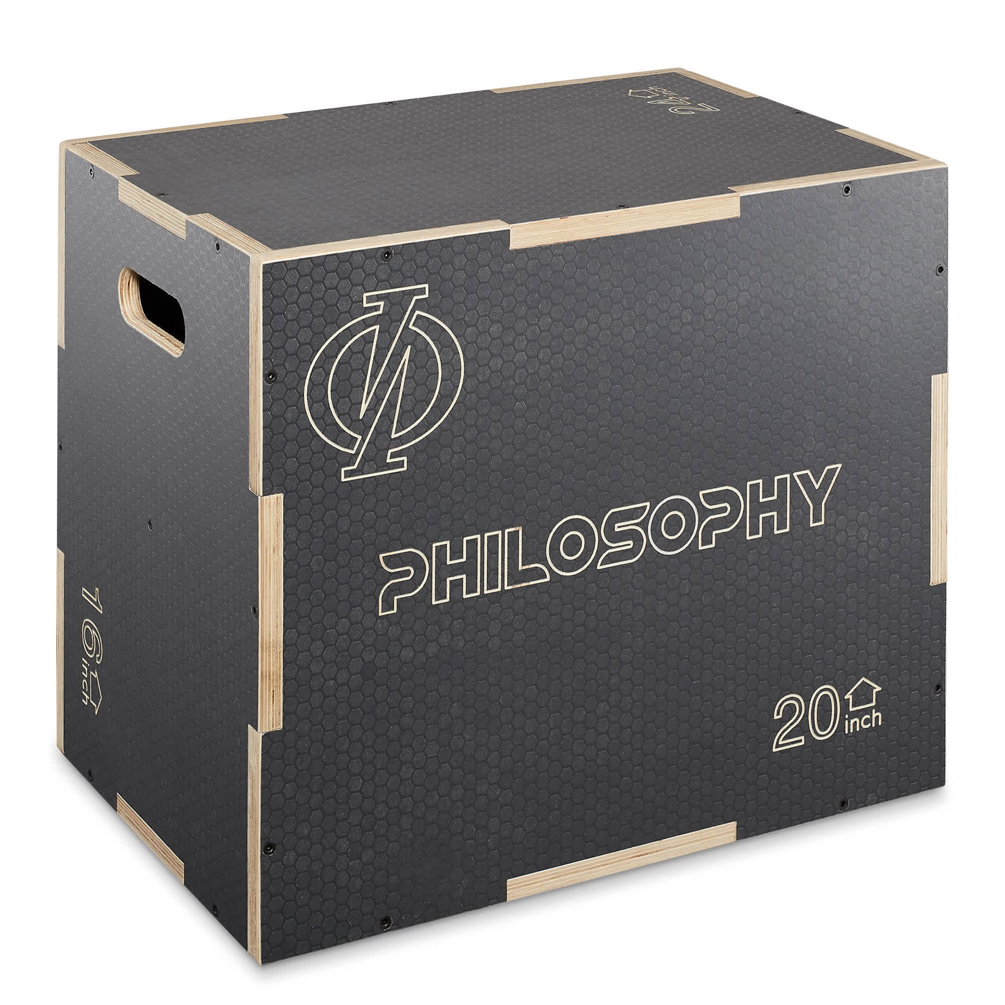 Philosophy Gym FIT-PLYO-2406S-GRY 3 in 1 Non-Slip Plyo Box 24 x 20 x 16-in - Gray - Training Jump Box