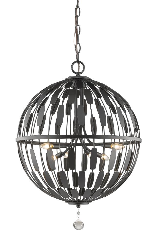 Z-Lite Almet 6-Light Bronze Modern/Contemporary Globe Hanging Pendant ...
