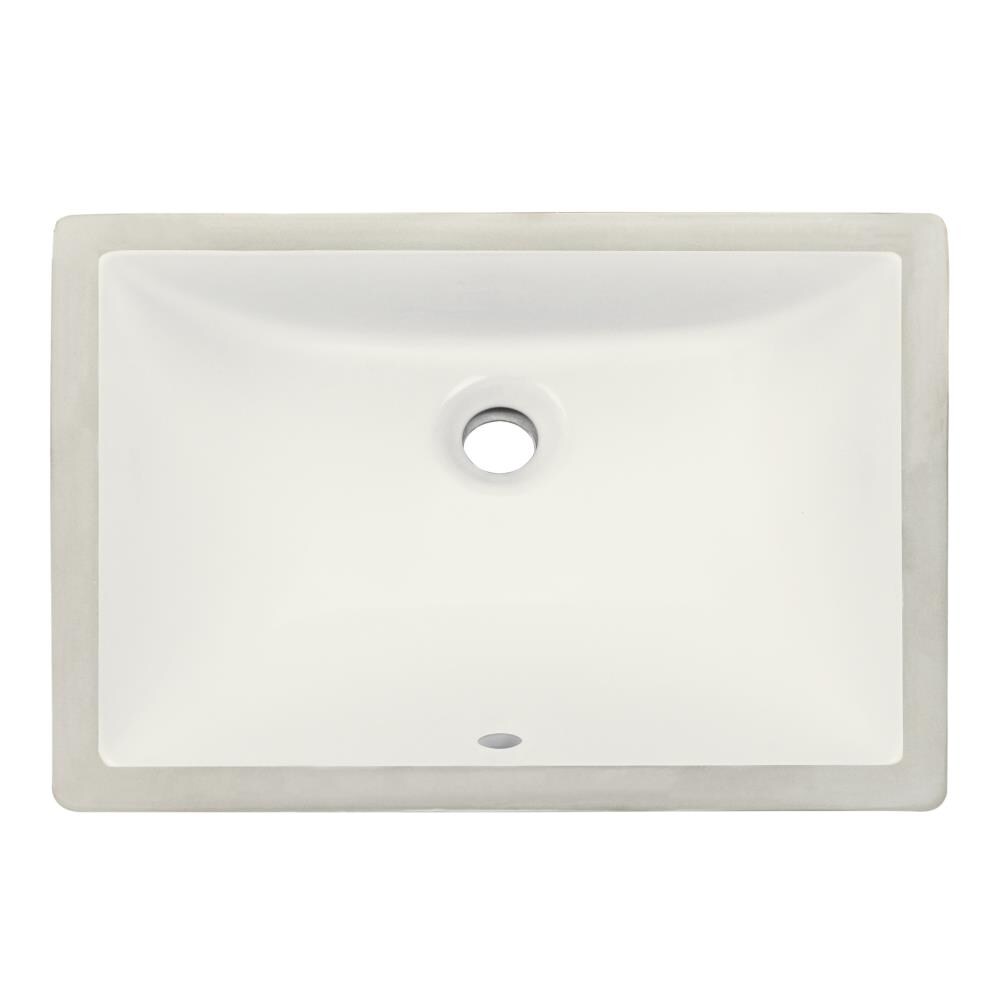 Ticor B2-A Belfast Almond Undermount Rectangular Traditional Bathroom Sink (15-in x 20.25-in)
