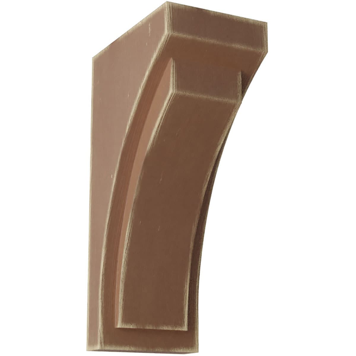 Ekena Millwork CORWD05X07X14FEBR 5.5-in x 7.75-in x 14-in Vintage Decor Finished Rubberwood Wood Paintable/Stainable Corbel