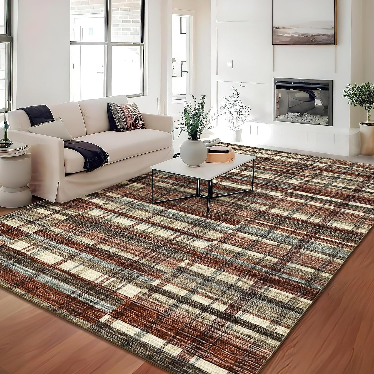 GAOMON Machine Washable Non Slip Rug 5x7 Area Rugs for Living Room ...