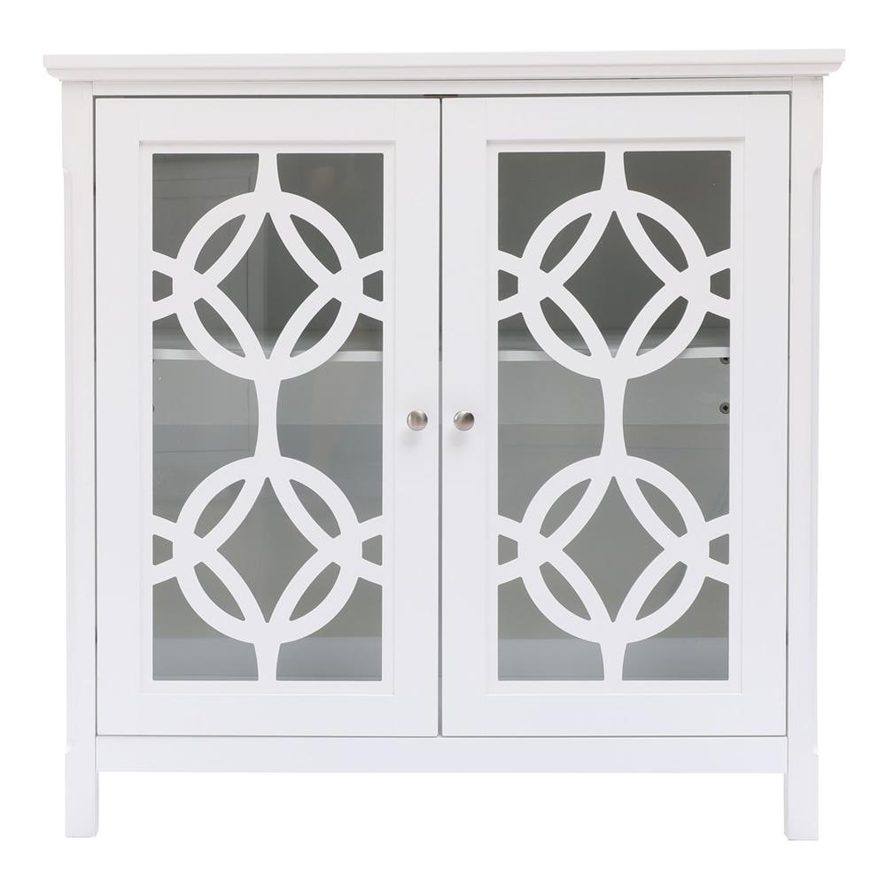 LuxenHome WHIF1737 35.8-in W 2-Door White Accent Cabinet