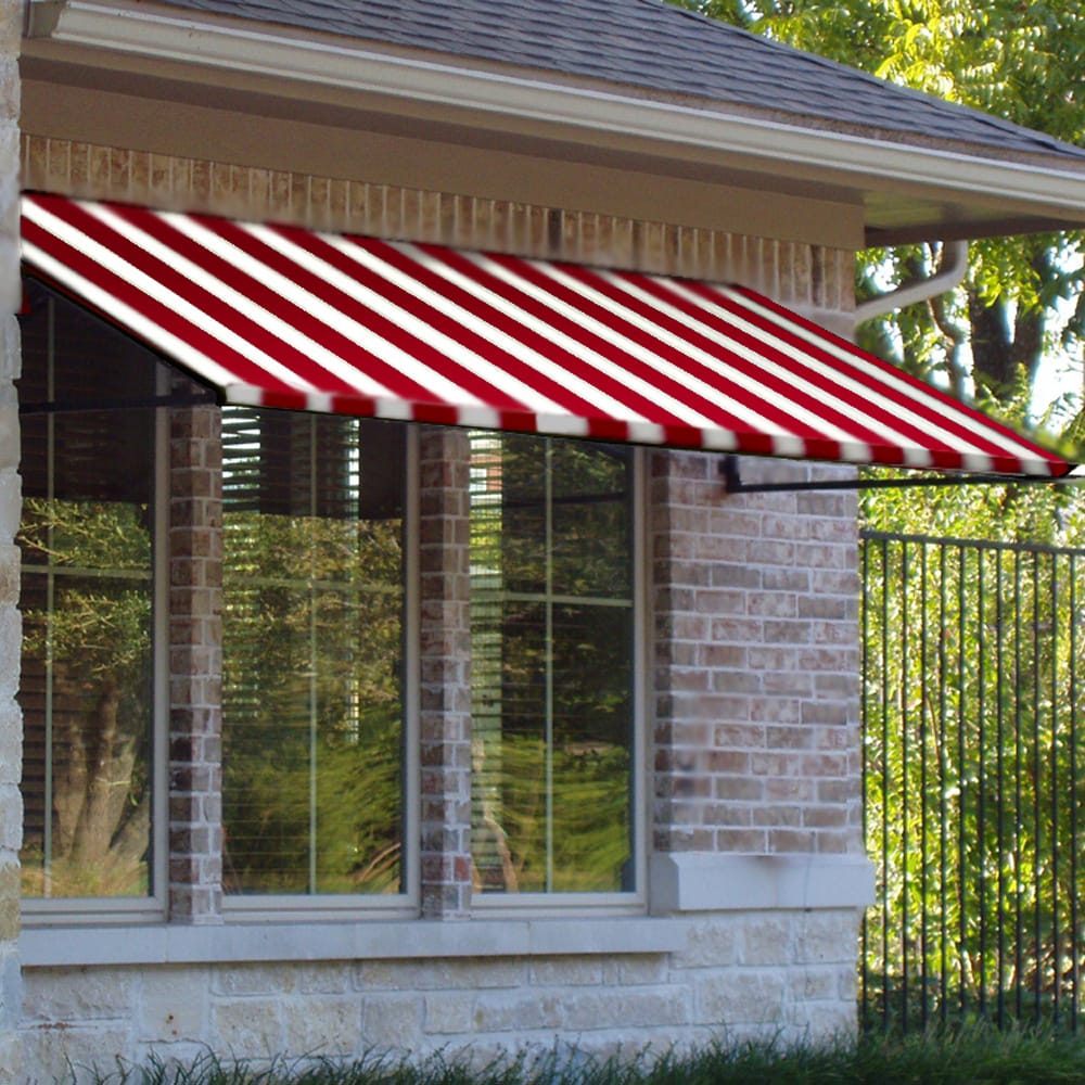 Awntech CR34-NV-8RW 100.5-Inches Wide x 48-Inches Projection x 36-Inches Height Fabric Striped Window/Door Awning