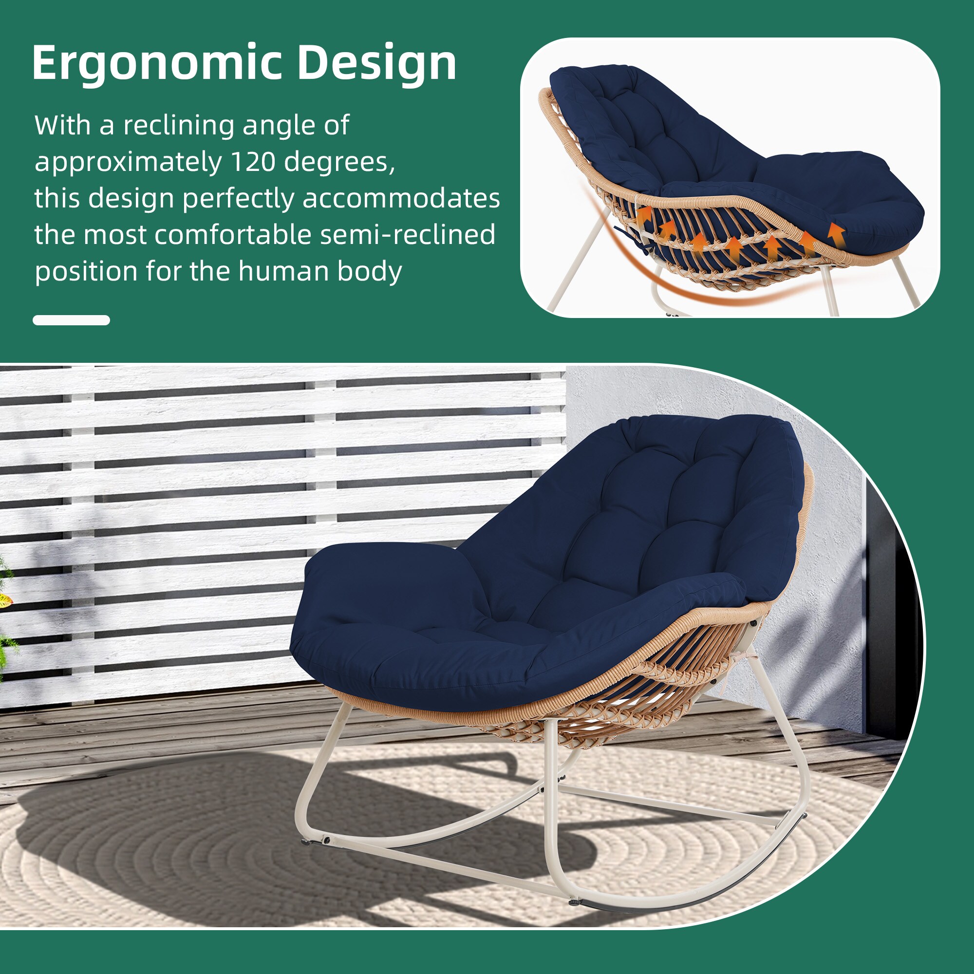 UPHA Y10BE-2A2BC-NAVYBLUE Patio-Chairs - View #7