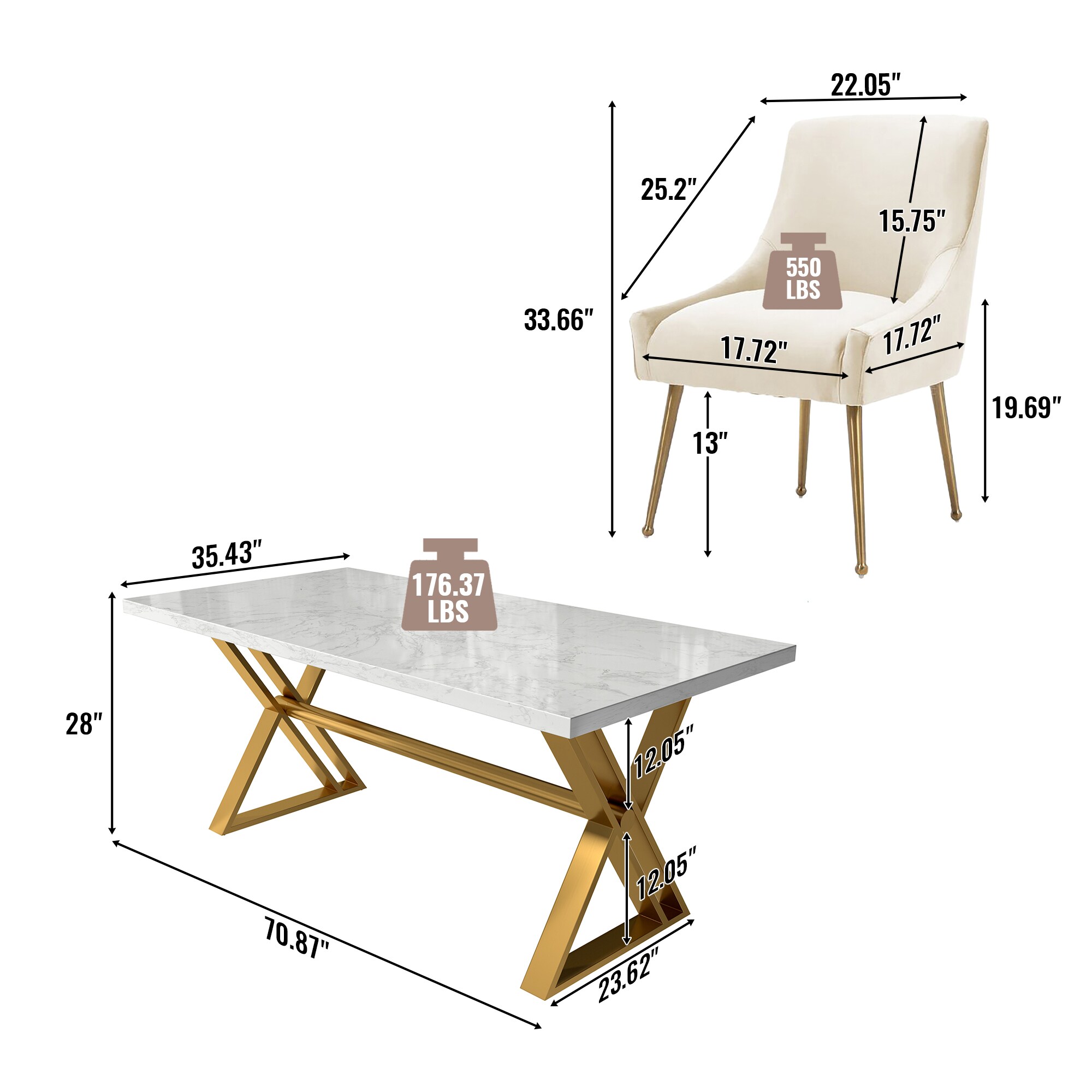 Clihome CL-DLS700BEIGE Dining-Sets - View #4