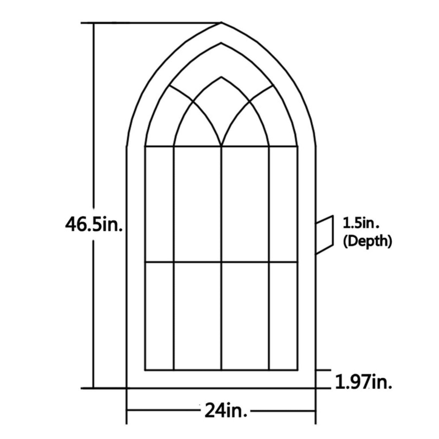 Rustic Brown Wood and Black Metal Cathedral Wall Decor