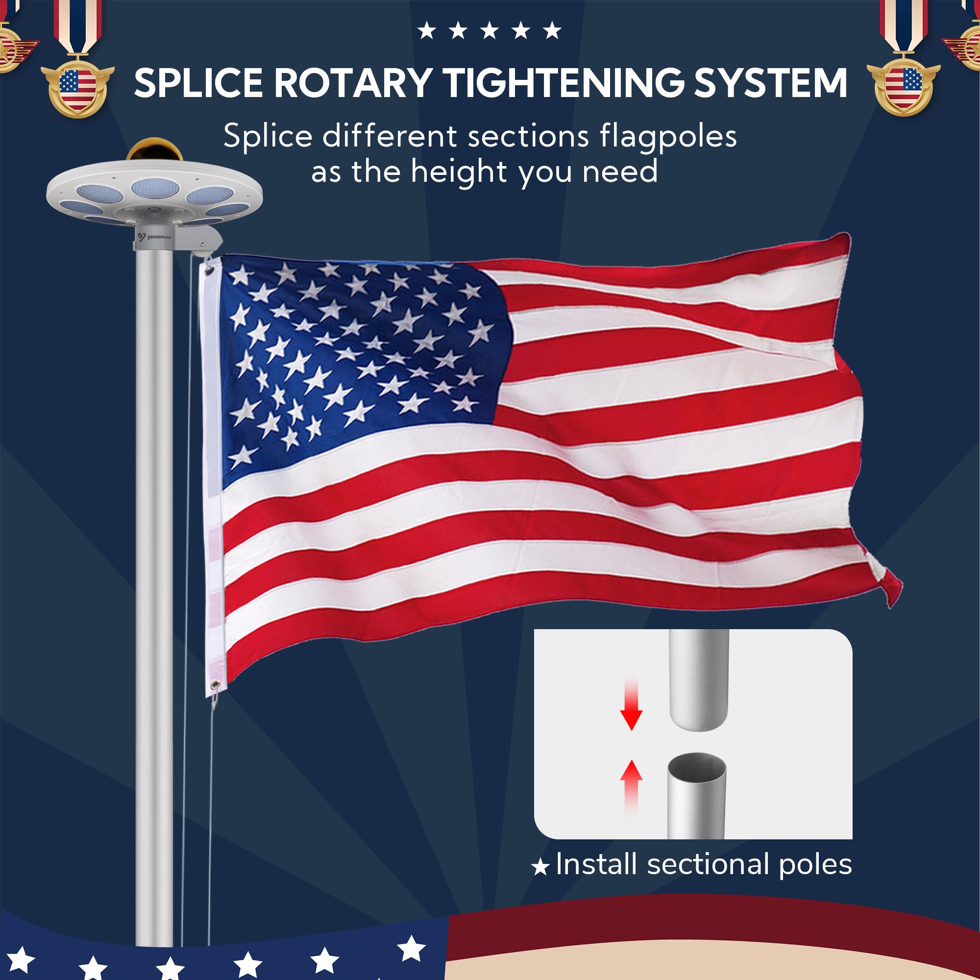 Yescom 22FLPSET004-L1-20-LO Flag-Poles - View #2
