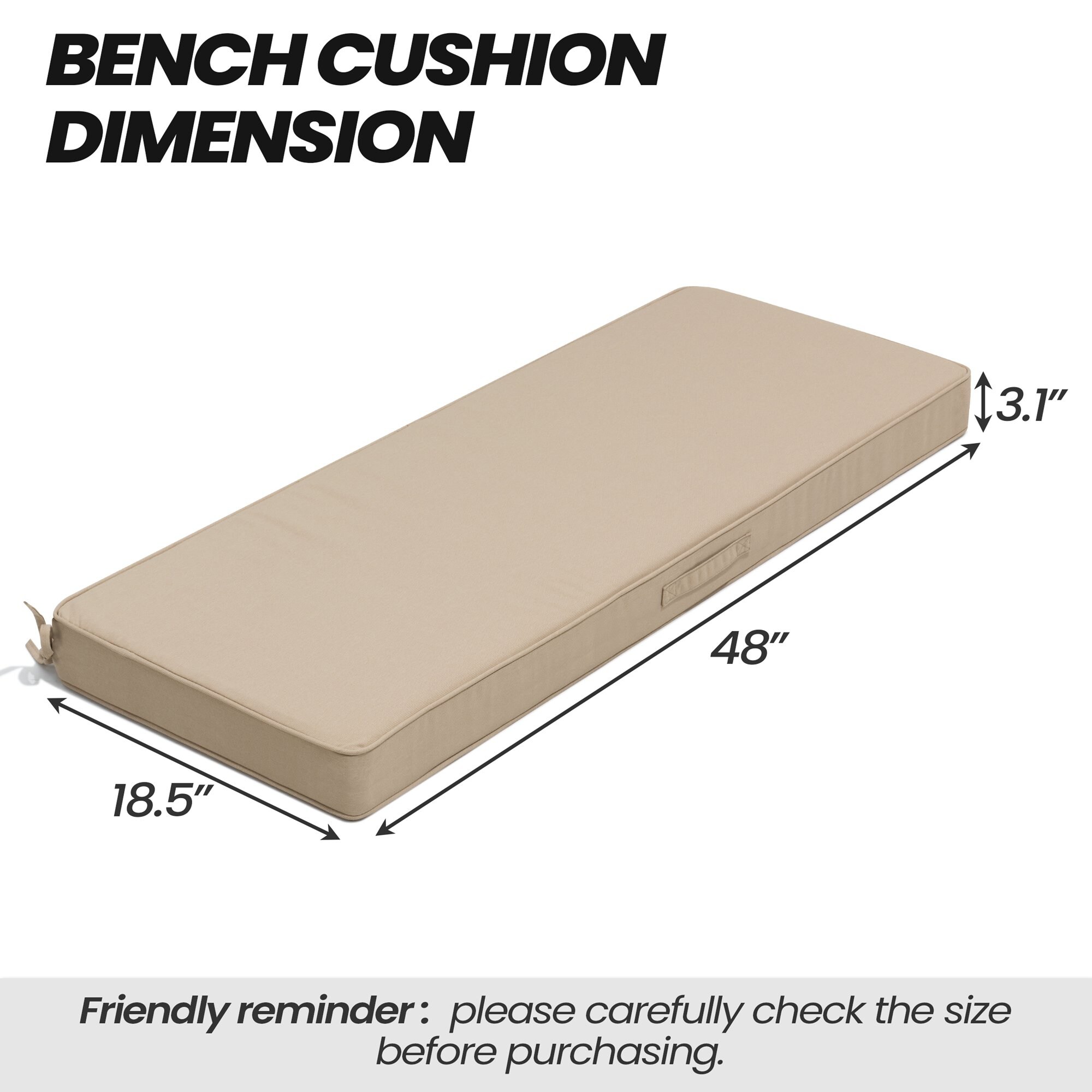 CloudFly CL-CU008BEI48-1 Patio-Furniture-Cushions - View #3