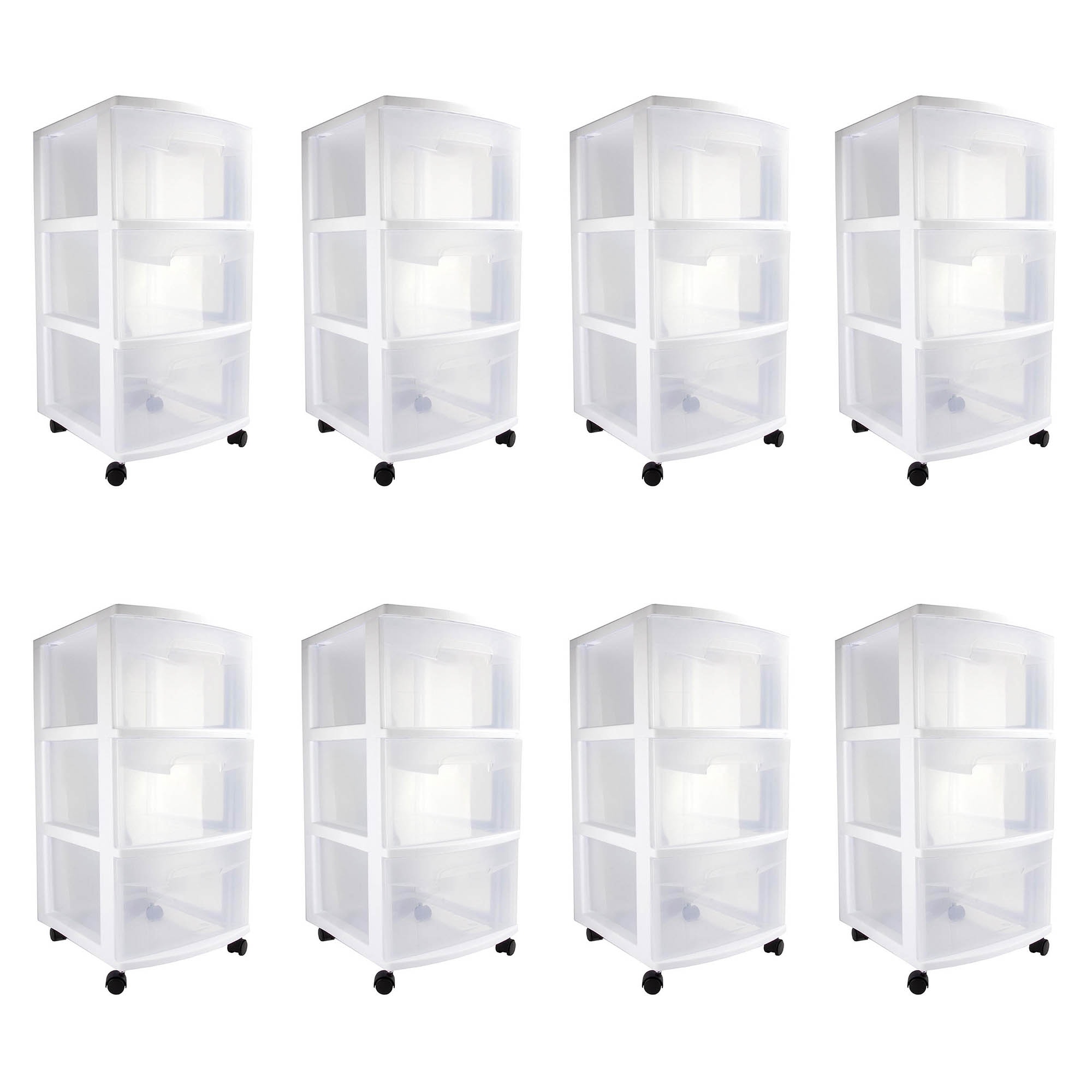 Sterilite 16-Pack White Stackable Storage Drawer 10.25-in H x