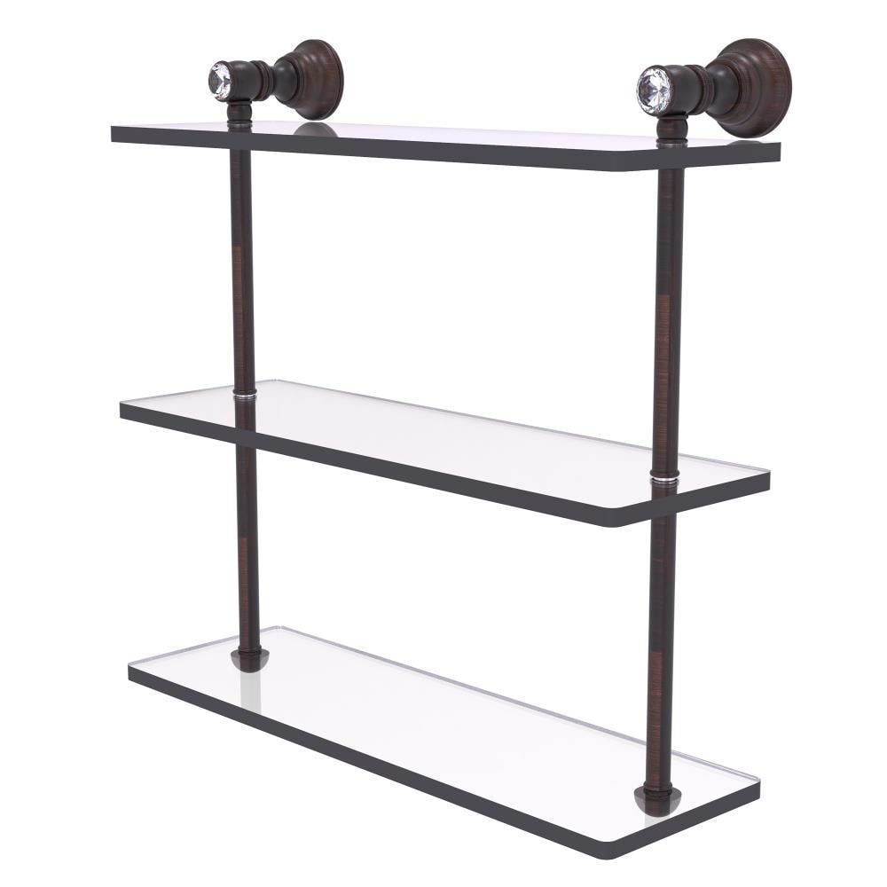 Allied Brass CC-5-16-VB Carolina Crystal Venetian Bronze 3 -Tier Wall mount Bathroom Shelf ( 16-in x 16-in x 5-in )