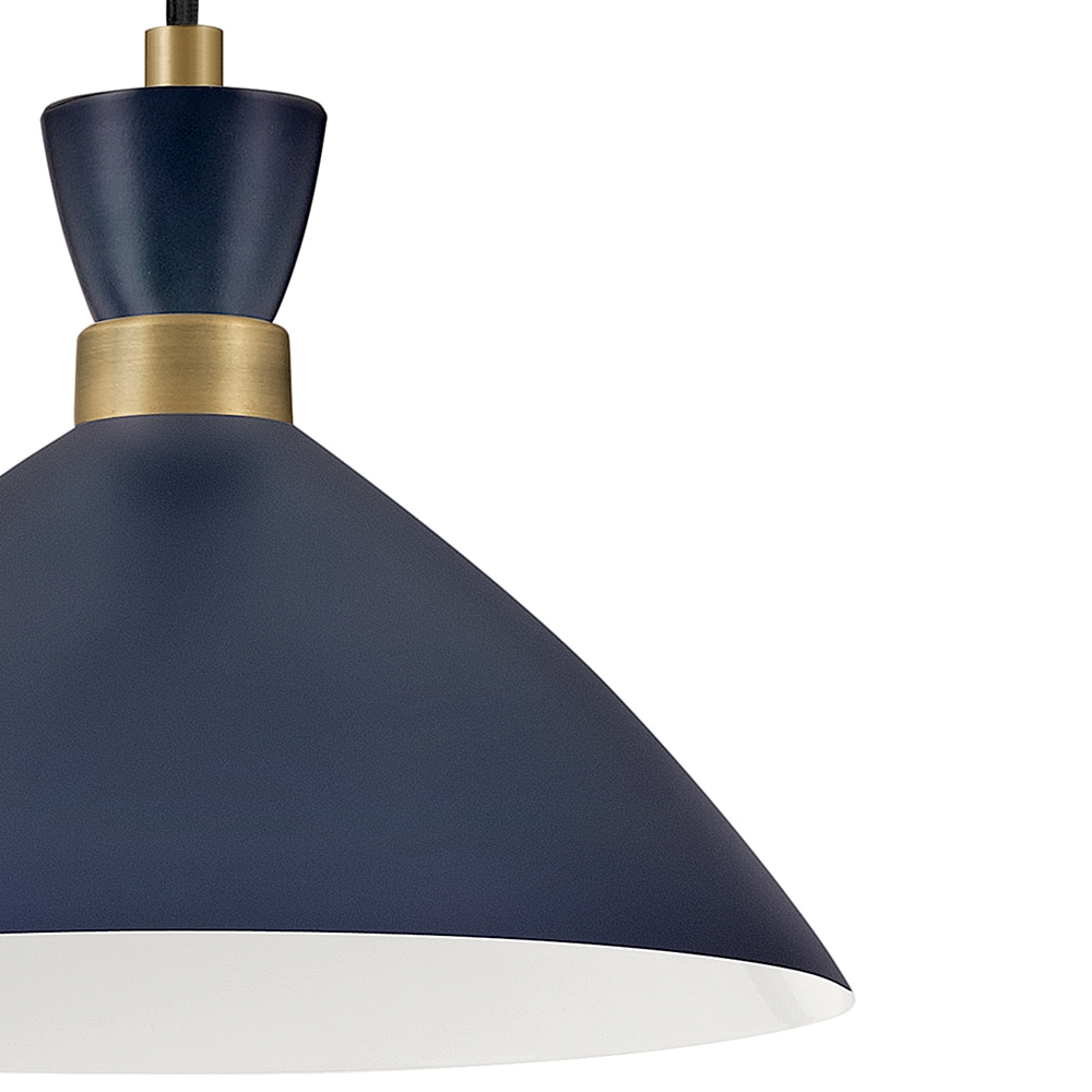Simon Matte Navy & Heritage Brass 1-Light Pendant