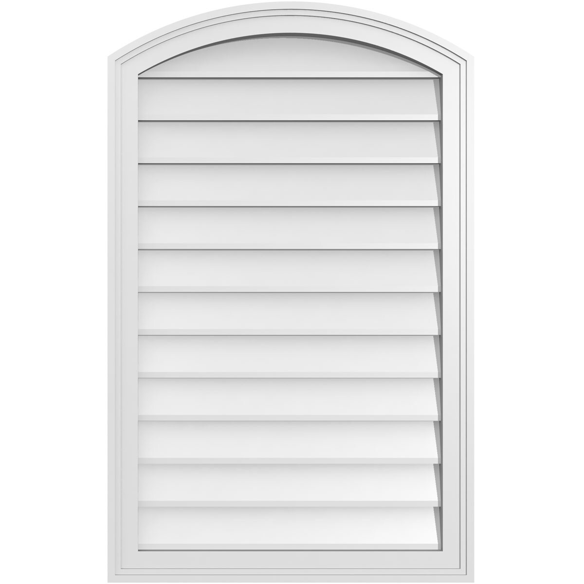 Ekena Millwork GVPAR24X3802SN 24-Inches x 38-Inches Off-white Round top PVC Gable Louver Vent