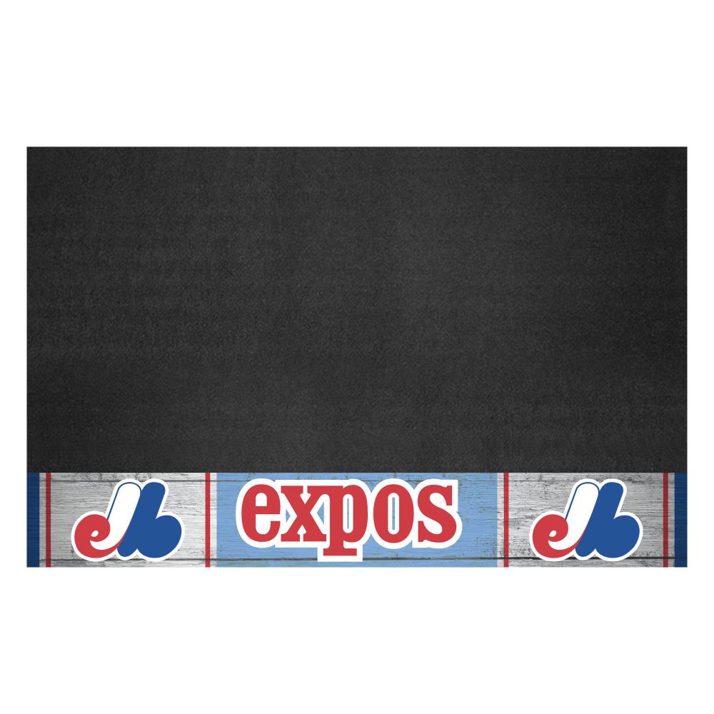 FANMATS 2213 Washington Nationals MLB Retro Grill Mat Black Vinyl Rectangular Grill Mat
