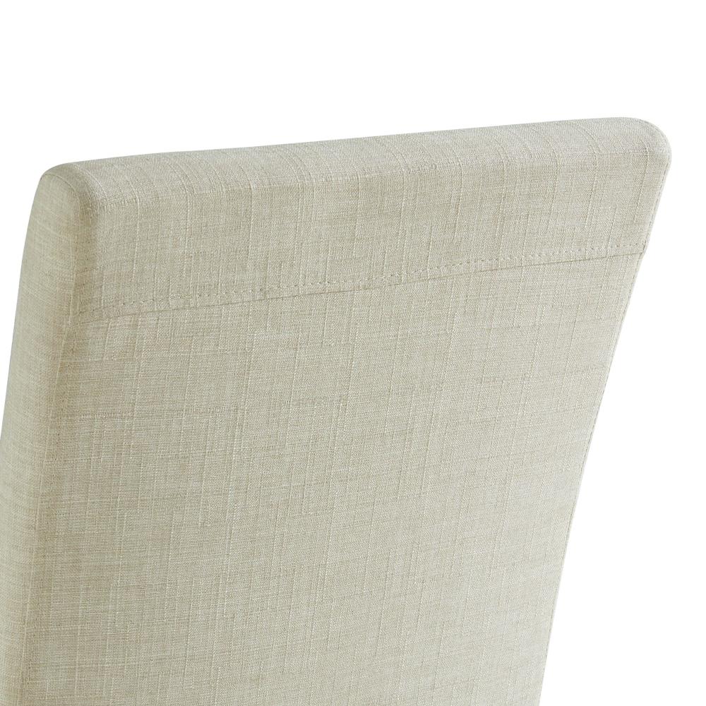 Gray Linen Upholstered Wood Side Chair Set