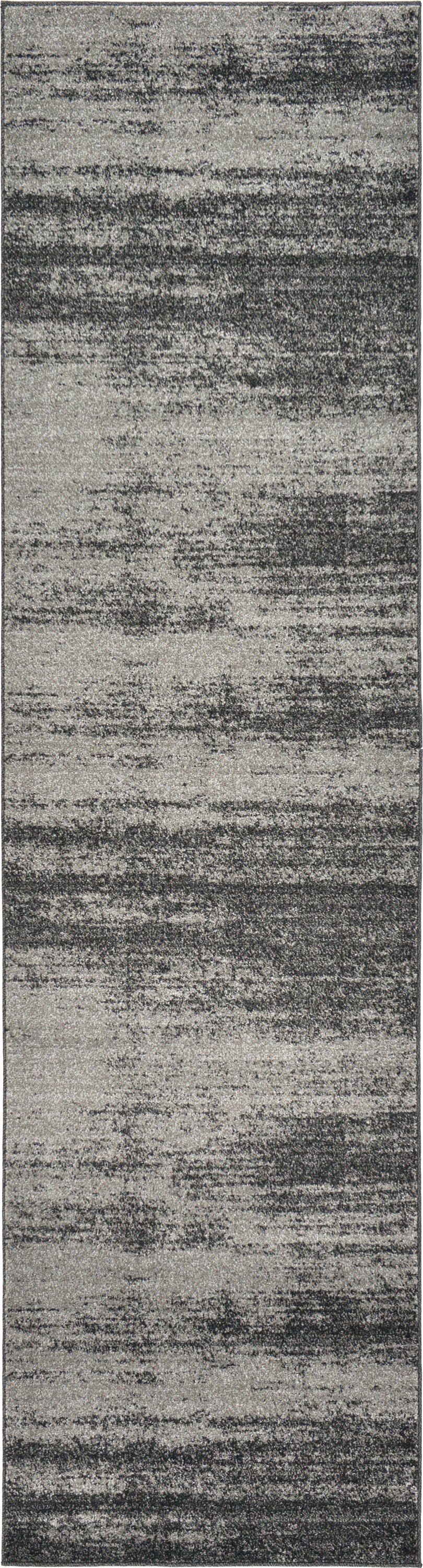 Durable Dark Gray Synthetic Indoor Runner Rug, Easy Care