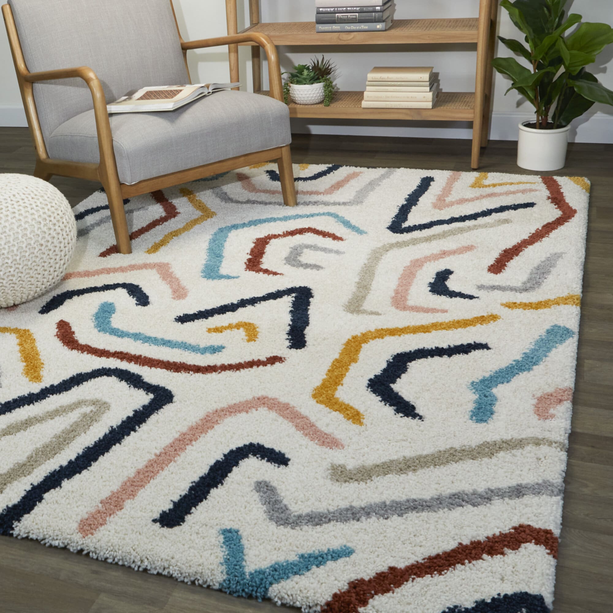 Balta 3098718 Seymour 5 x 7 (ft) Loomed Polypropylene Multicolor Rectangular Indoor Abstract Area rug
