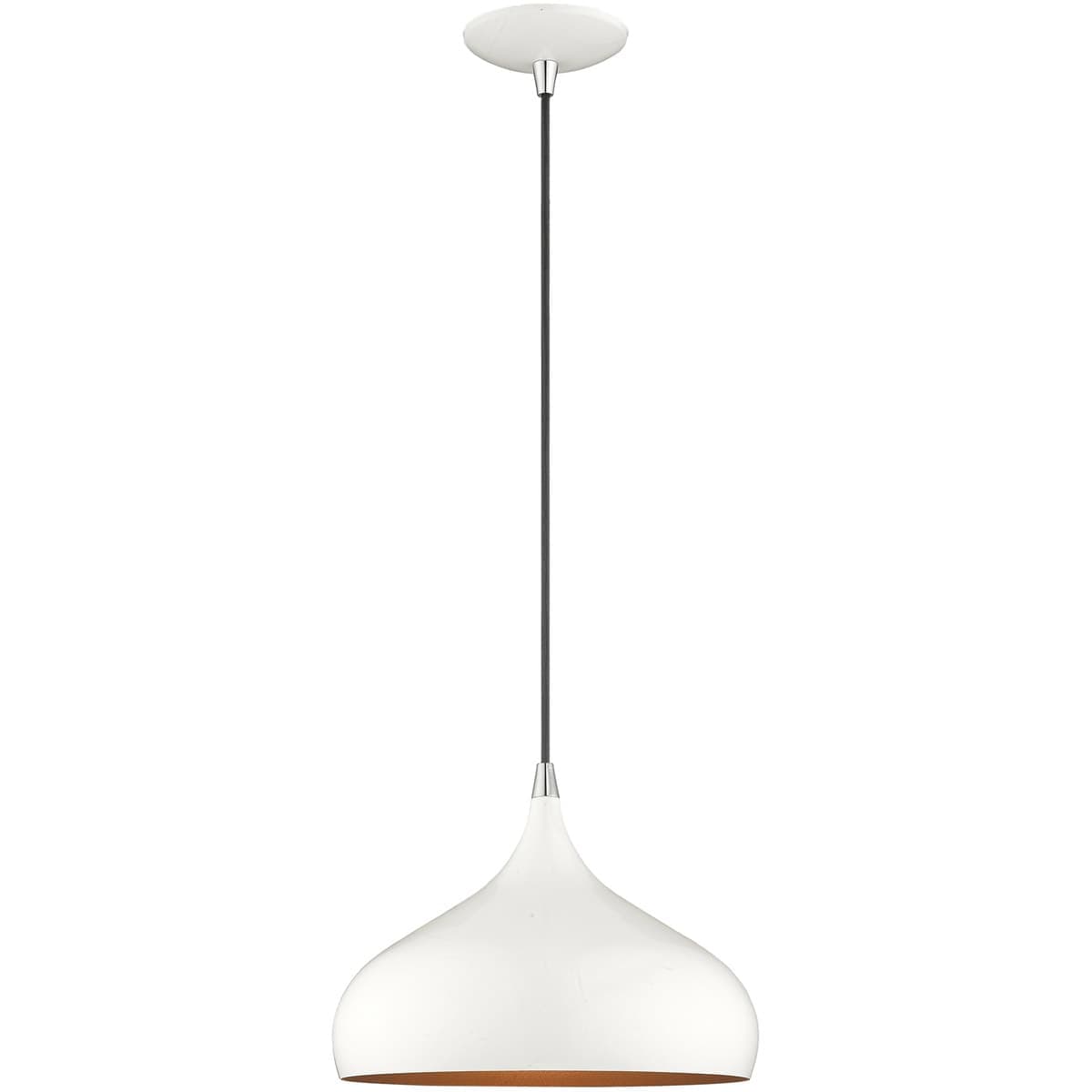 Livex Lighting - Metal Shade Mini Pendants 1 -Light Shiny White Modern/contemporary Metal Geometr...