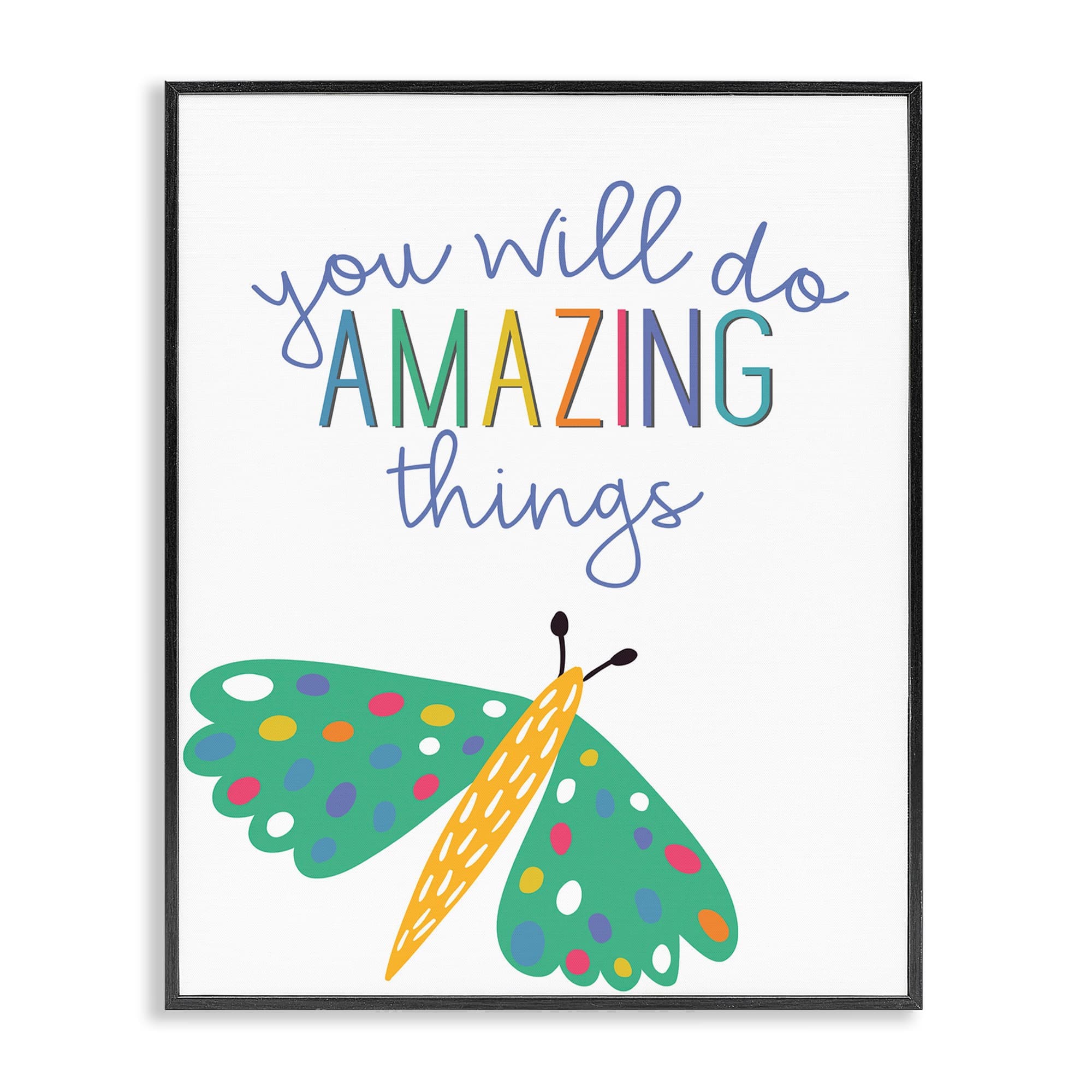 Stupell Industries BS-430-FR-24X30 Amazing Things with Dragonfly Framed Giclee design by Kim Allen