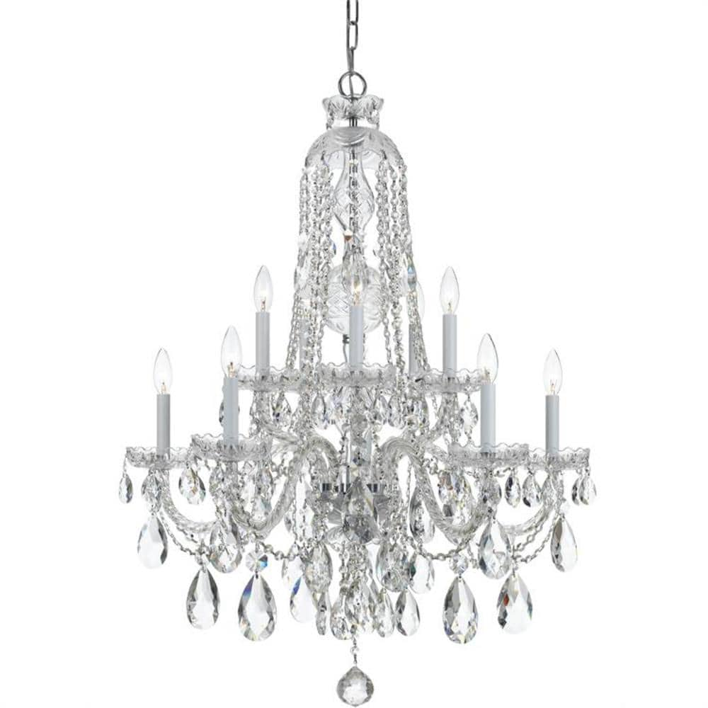 Crystorama Traditional Crystal 10-Light Polished Chrome Traditional Dry ...