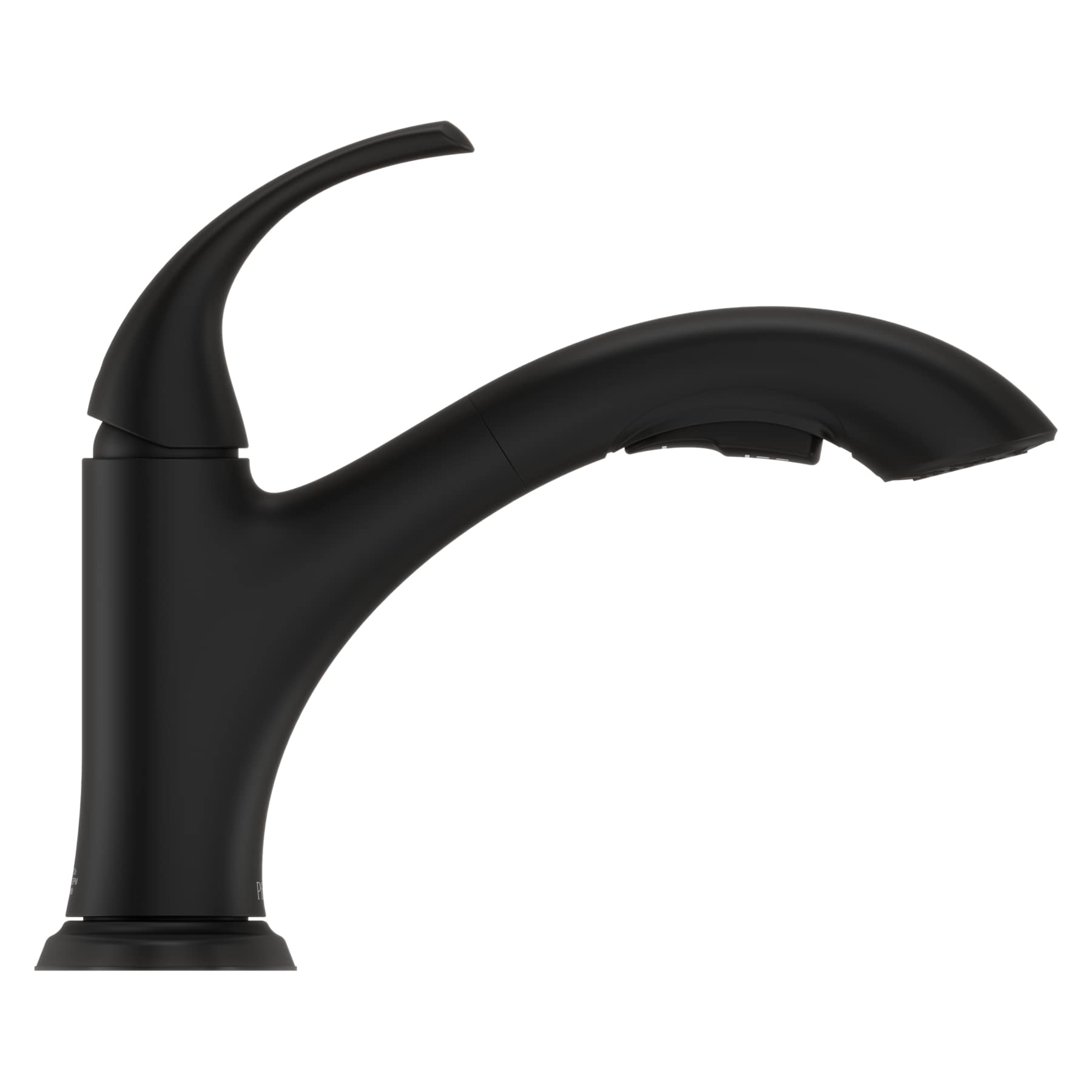 Pfister Wray Matte Black Single Handle Kitchen Faucet with Sprayer
