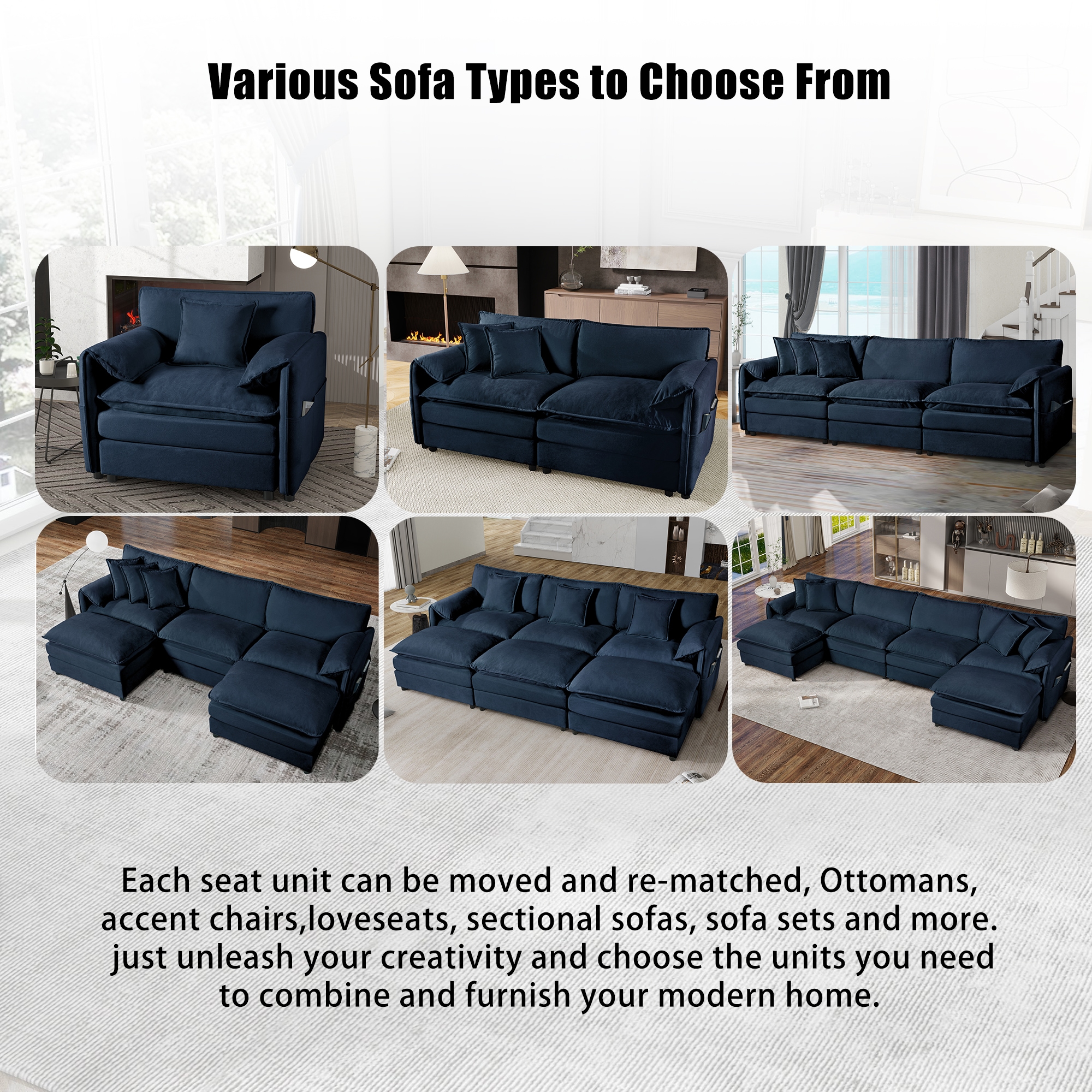 Homy Casa SOEX BL DBEX-S Sofas-Loveseats - View #7