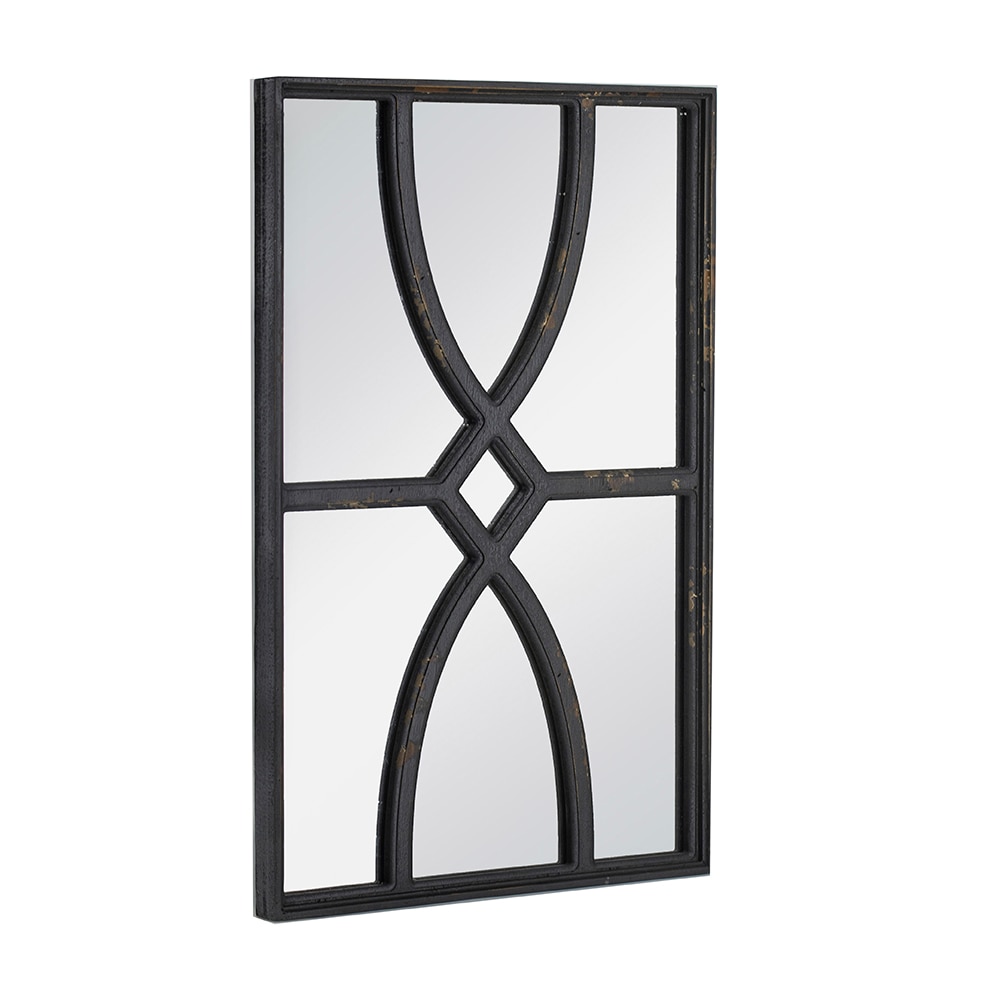 CESICIA W62D53 16-in W x 16-in H Rectangle Black Framed Wall Mirror