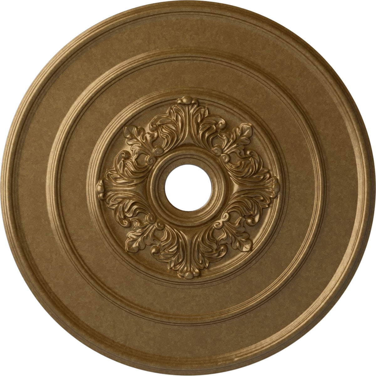 Ekena Millwork CM26TAPAS Traditional with Acanthus Leaves 26-in W x 26-in L Painted Pale Gold Polyurethane Whole Ceiling Medallion