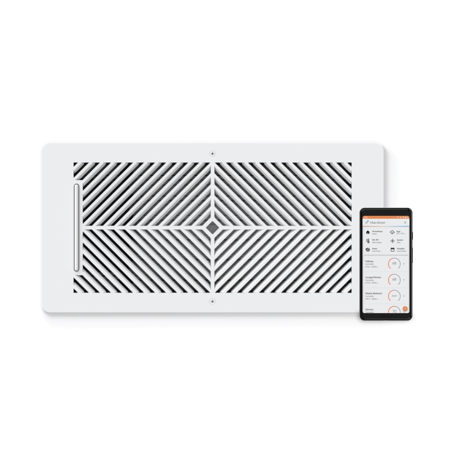 FLAIR FLAIRVENT612 Flair Smart Vent 12-Inches x 6-Inches Screw on Mount Vent Cover in Flair White