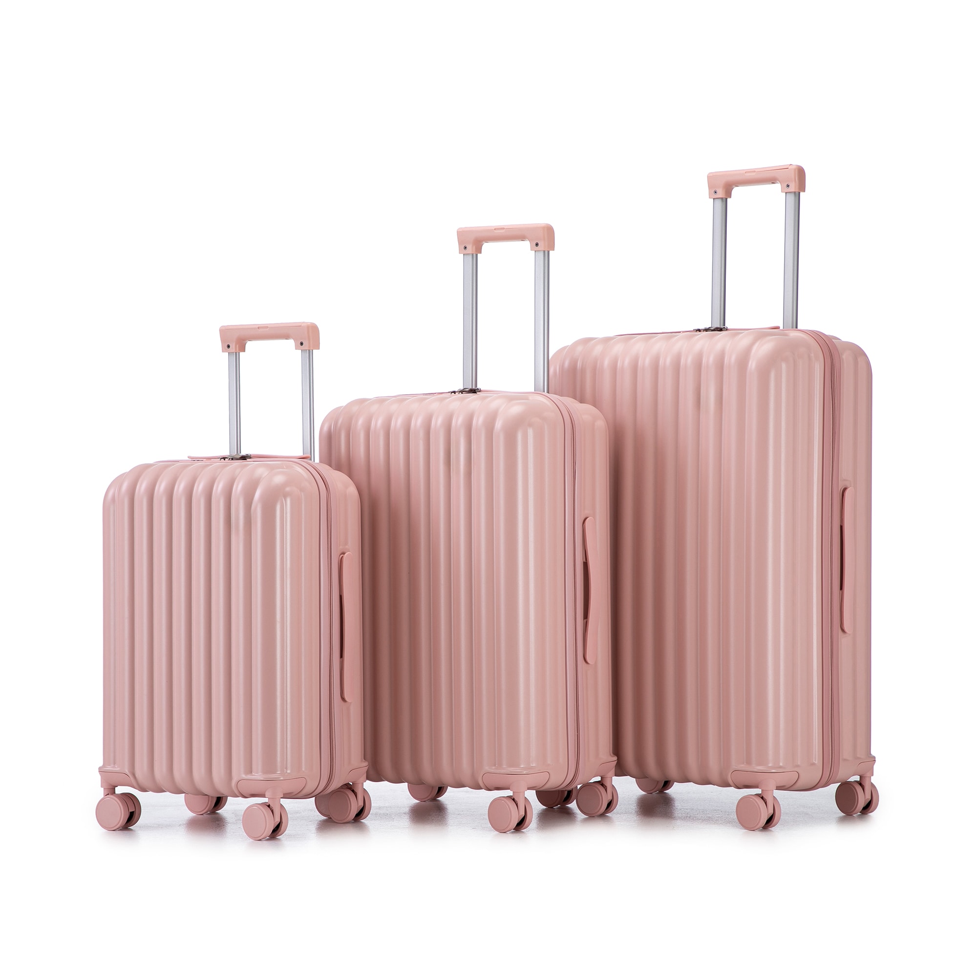 SINOFURN SYD9300003BL 19.3x11.4x29.5 Pink Plastic Hardshell Suitcase set 3 -Bag