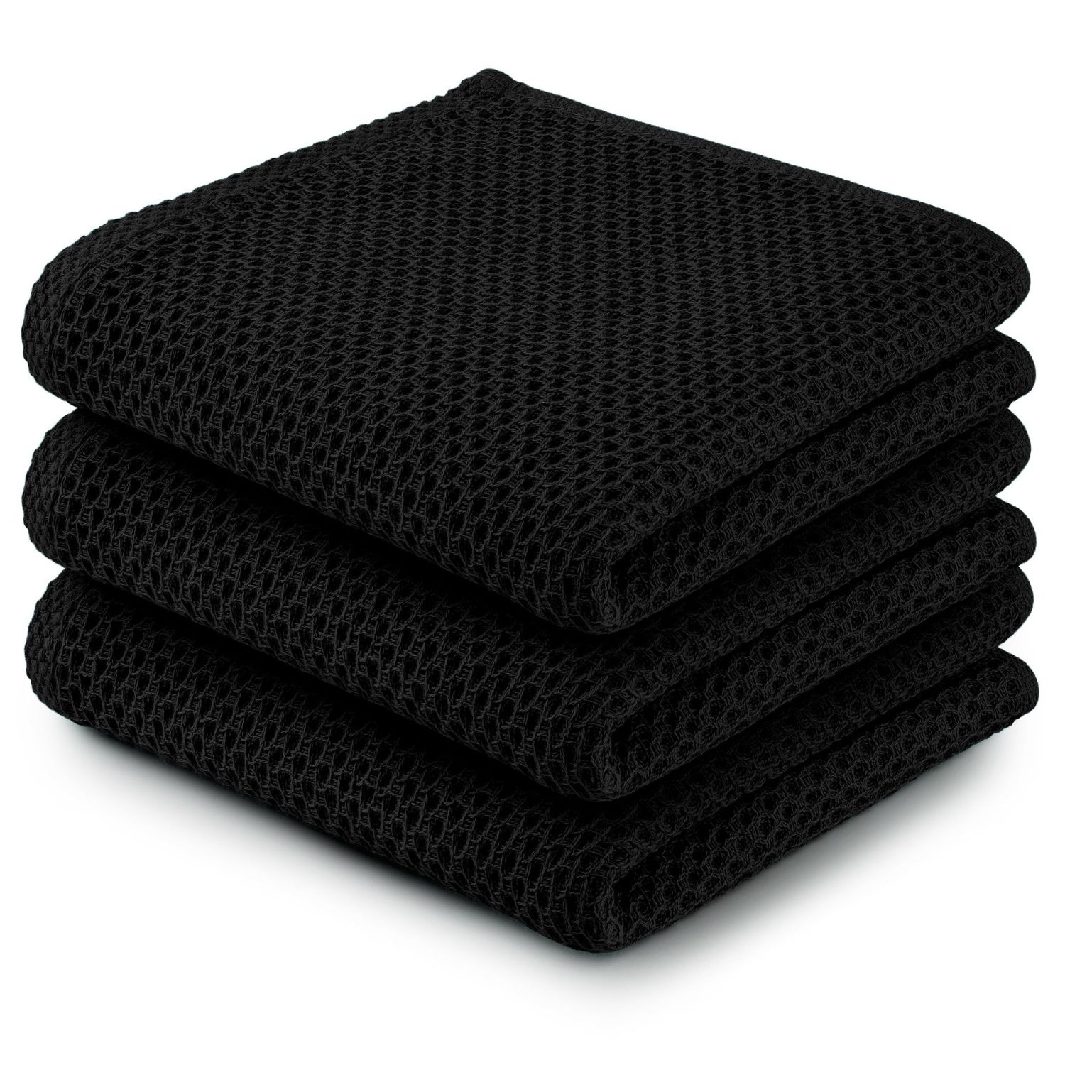 Zulay Kitchen Kitchen Towels 3 Pack Cotton Waffle Weave 13 x 28 Inch Super Absorbent Reusable Dish Towels for Kitchen Cleaning and Household Use