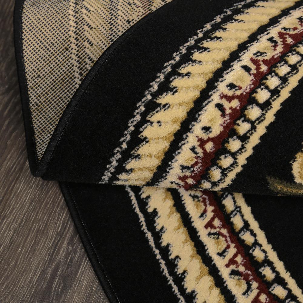 Athens Black and Beige Round Medallion Area Rug