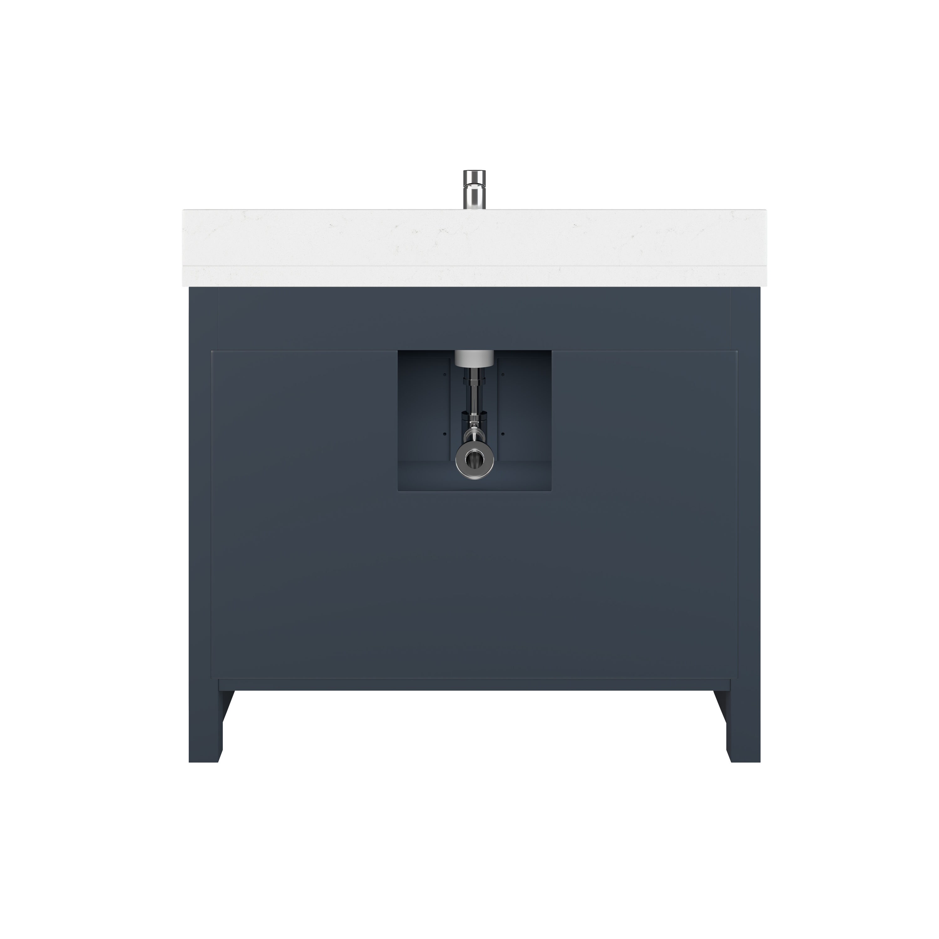 Spa Bathe Calumet 75-in Pepper Gray Undermount Double Sink Bathroom Vanity  with White with Grey Veins Engineered Stone Top in the Bathroom Vanities  with Tops department at