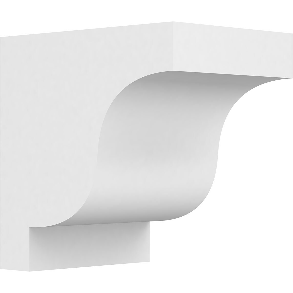 Ekena Millwork CORP07X10X10NEW 7-in x 10-in x 10-in Standard Newport Unfinished White PVC Paintable Corbel