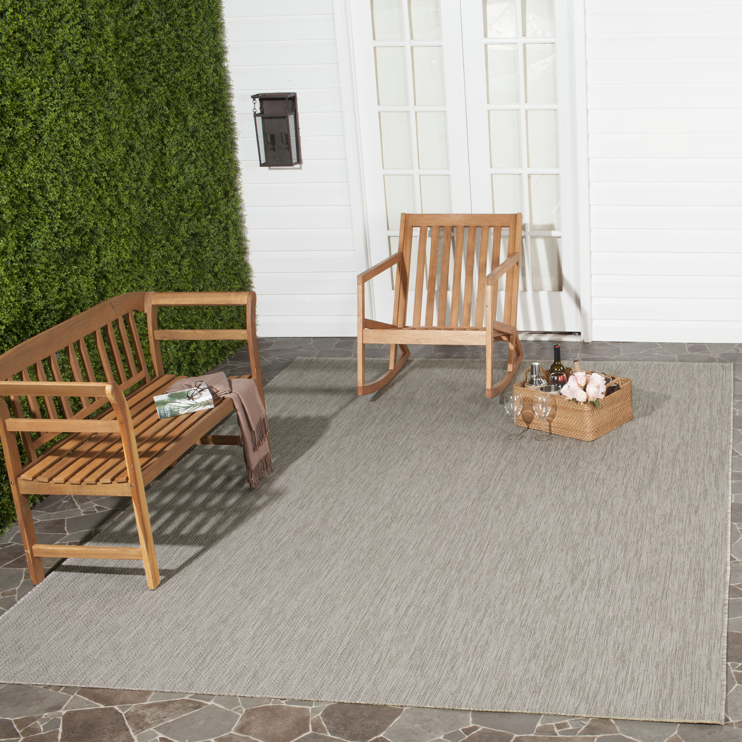 Safavieh CY8520-36311-9 Courtyard Pumpion 9 x 12 (ft) Loomed Polypropylene Beige/Beige Rectangular Indoor/Outdoor Solid Area rug