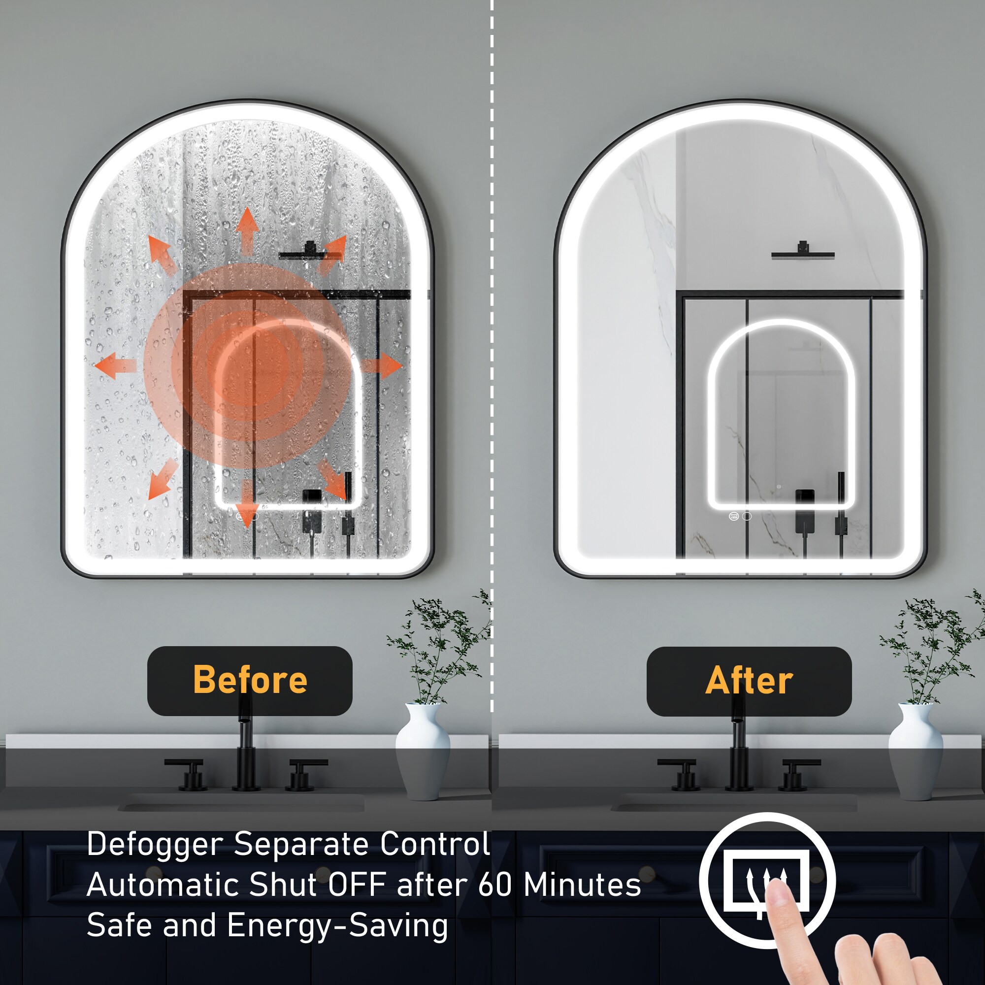 WELLFOR EX-2836C Framed-Bath-Mirrors - View #6