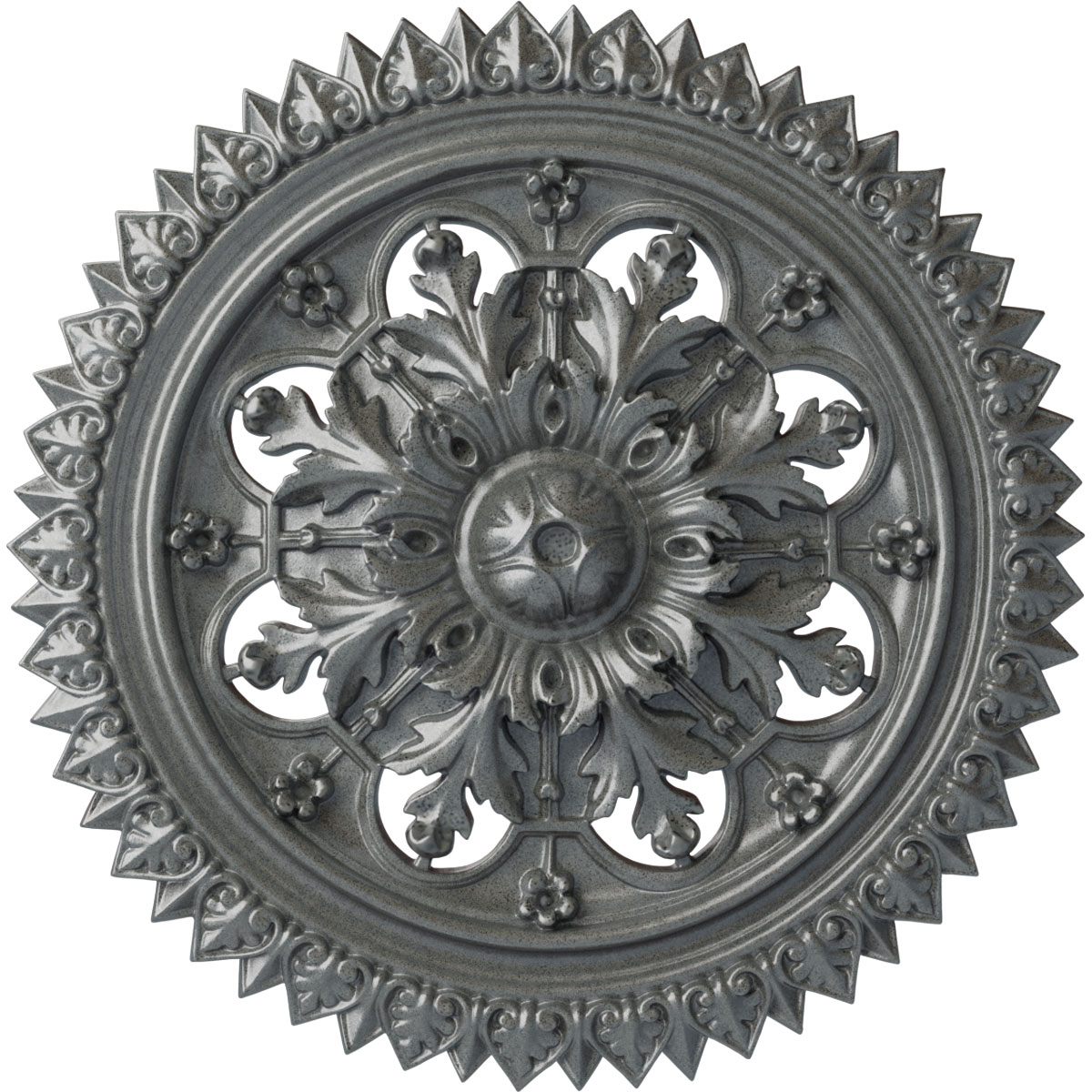 Ekena Millwork CM21YOPLS York 21.625-in W x 21.625-in L Painted Platinum Polyurethane Whole Ceiling Medallion