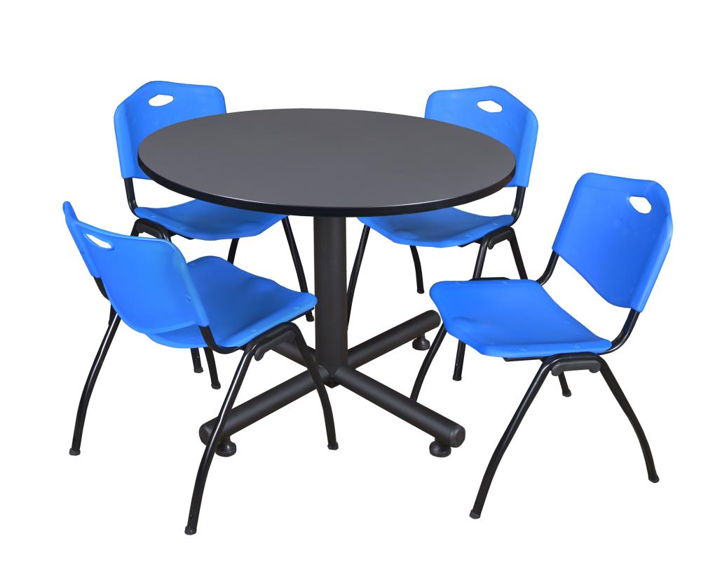 Regency TKB48RNDGY47BE Breakroom Gray 4-Person Training Table (48-in W x 29-in H)